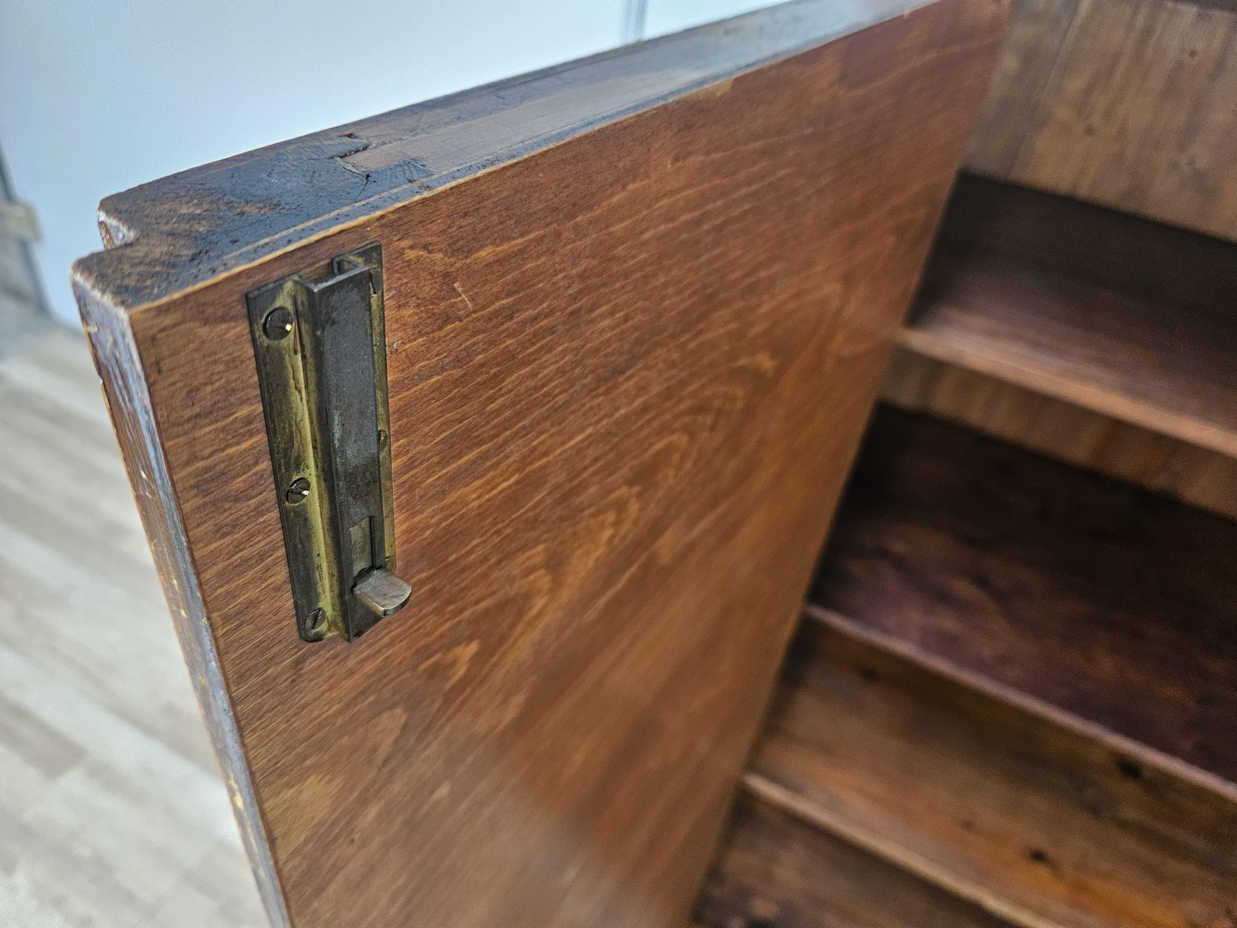 1940s Art Deco mahogany and fir sideboard with interior shelves 9