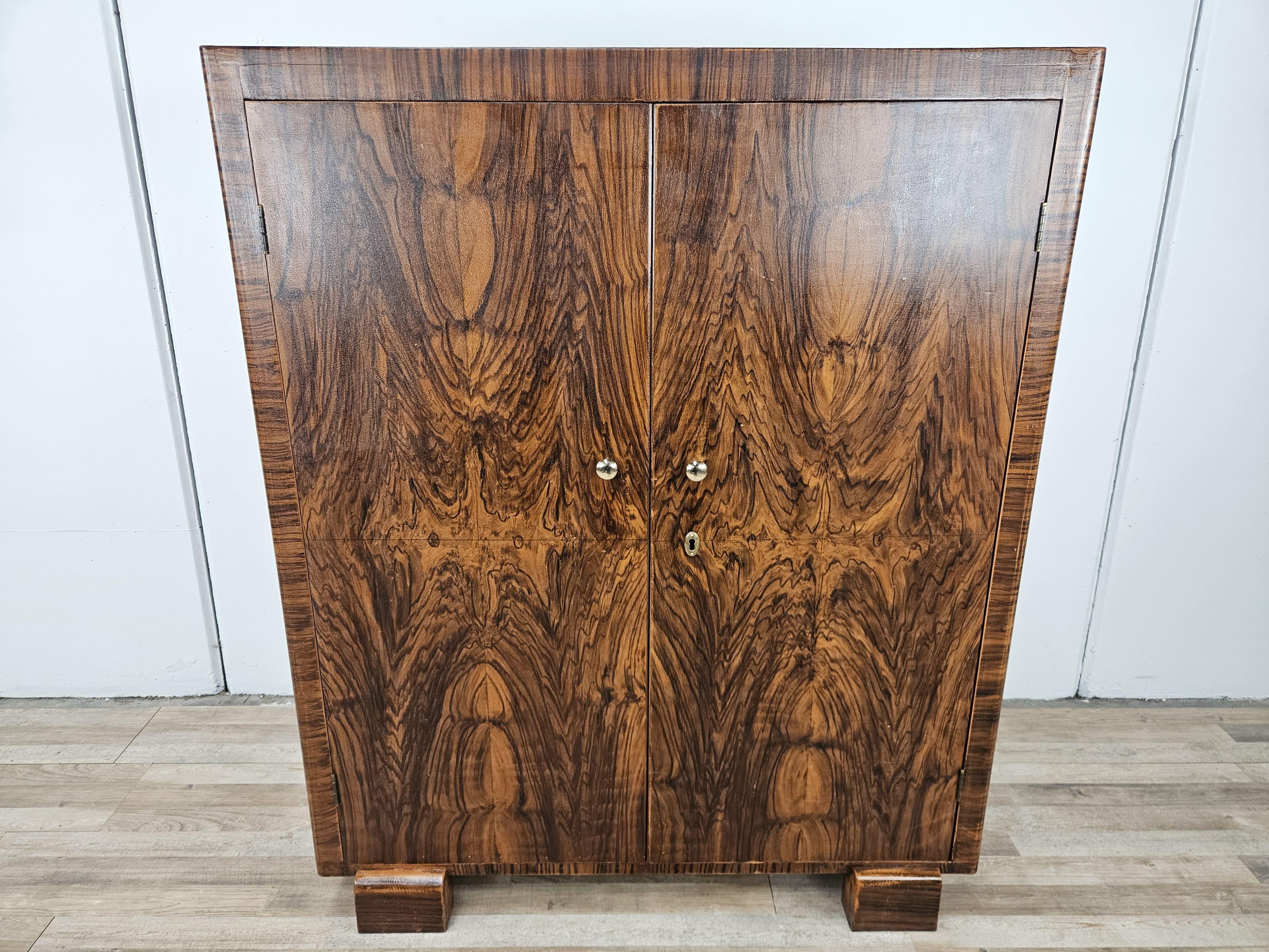 1940s Art Deco mahogany and fir sideboard with interior shelves 2