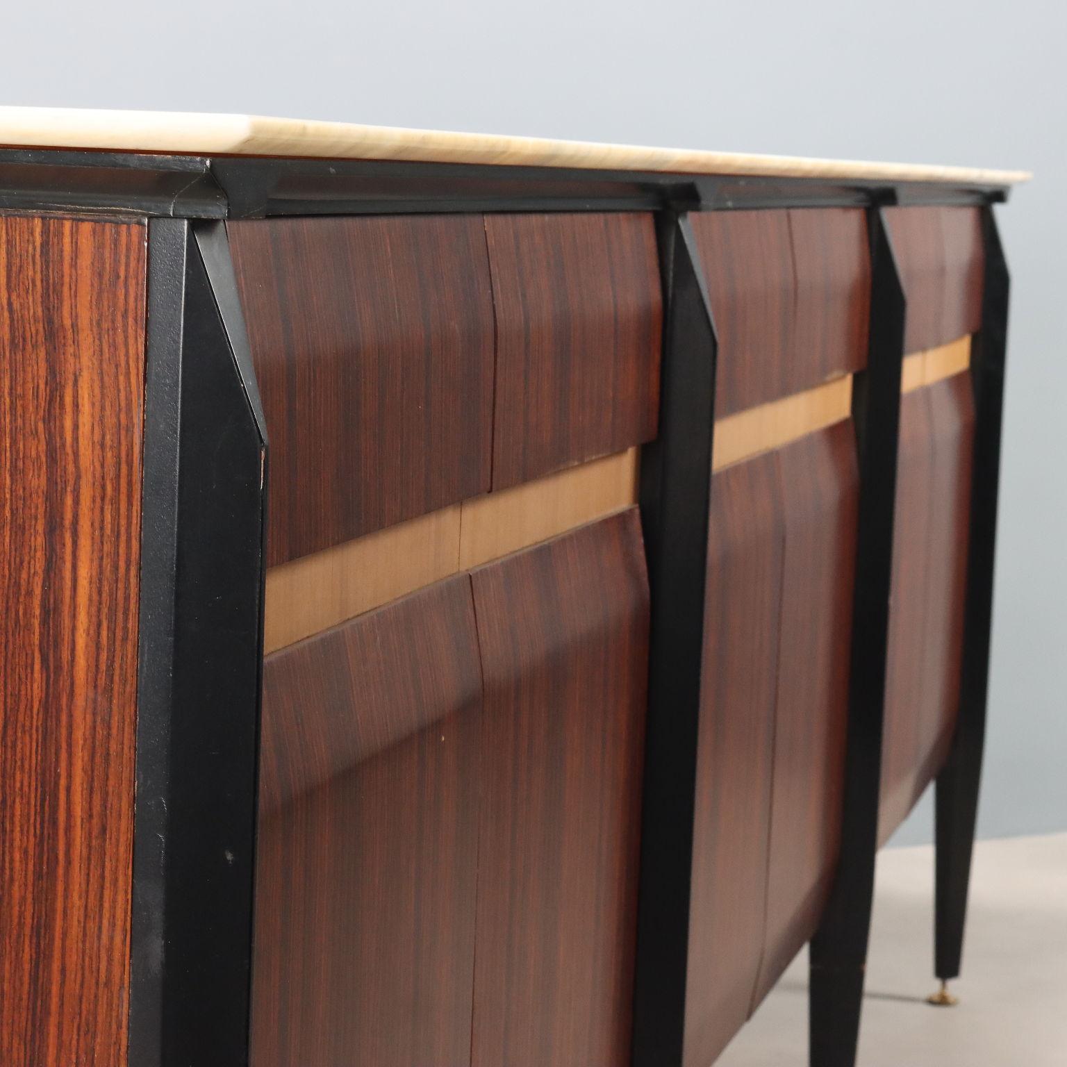 Brass Credenza Anni '60s Production Artigiani del Mobile Cantù For Sale