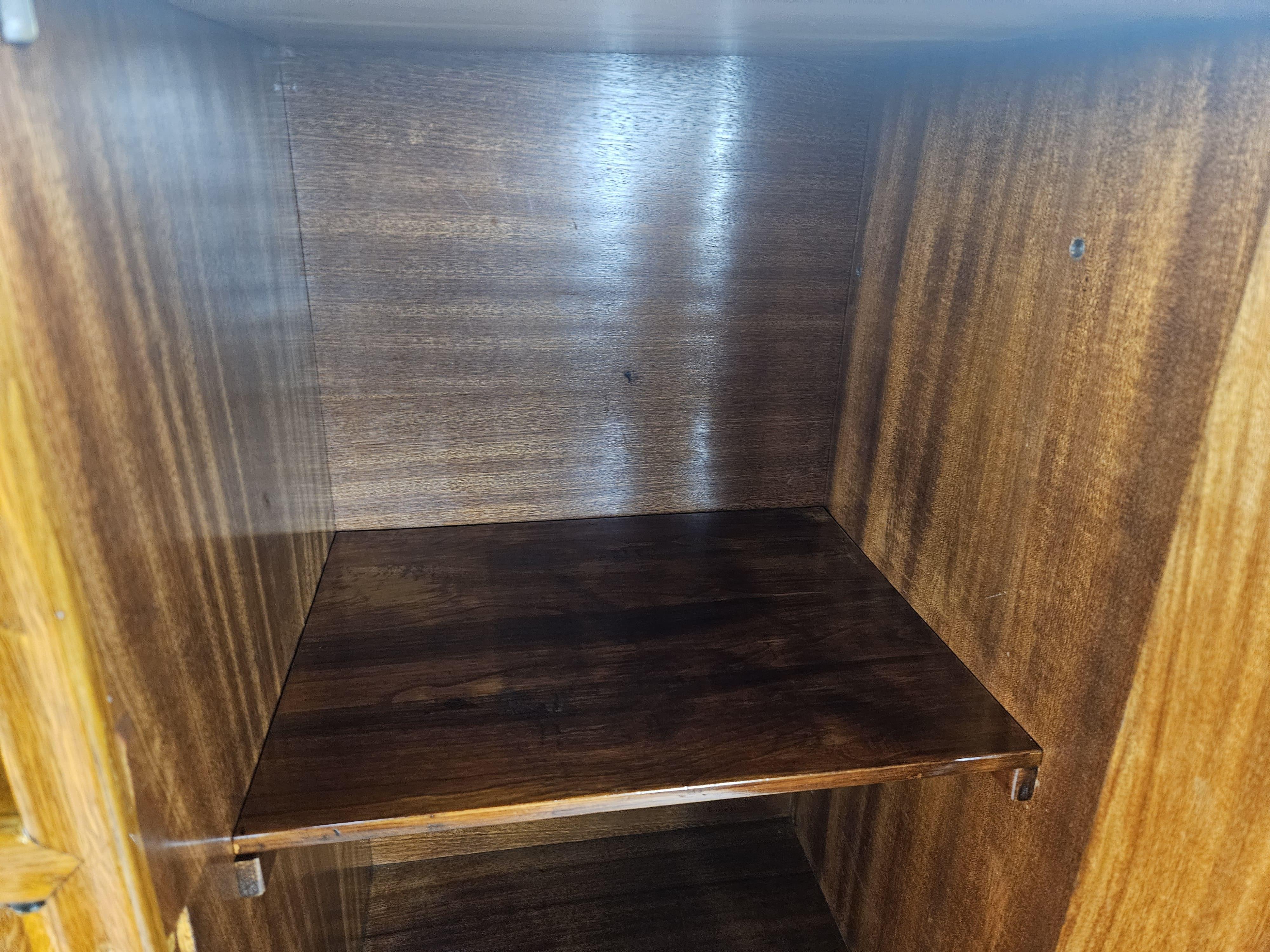 Art Deco beech stained walnut sideboard open space design 1950s For Sale 4