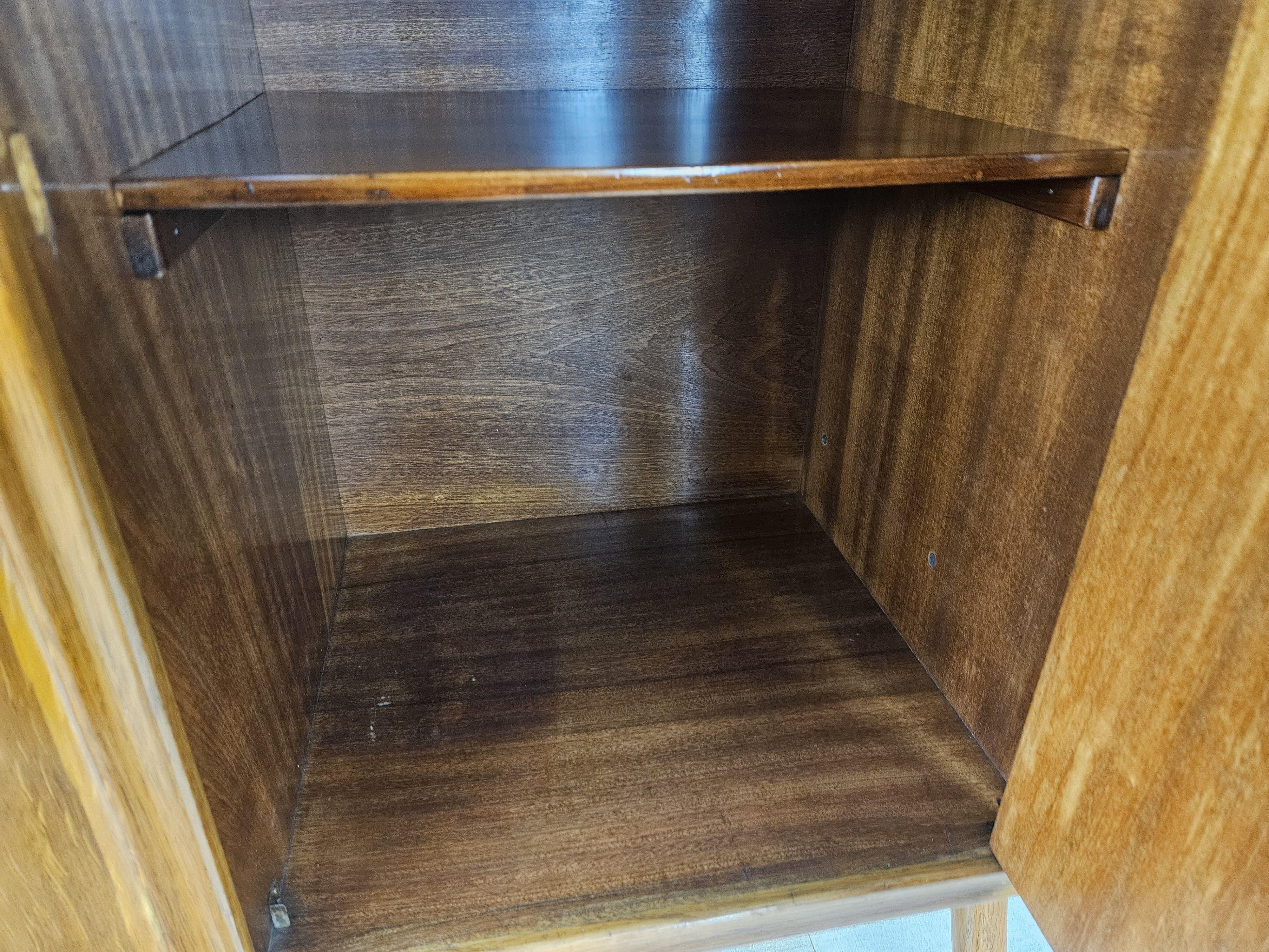 Art Deco beech stained walnut sideboard open space design 1950s For Sale 5