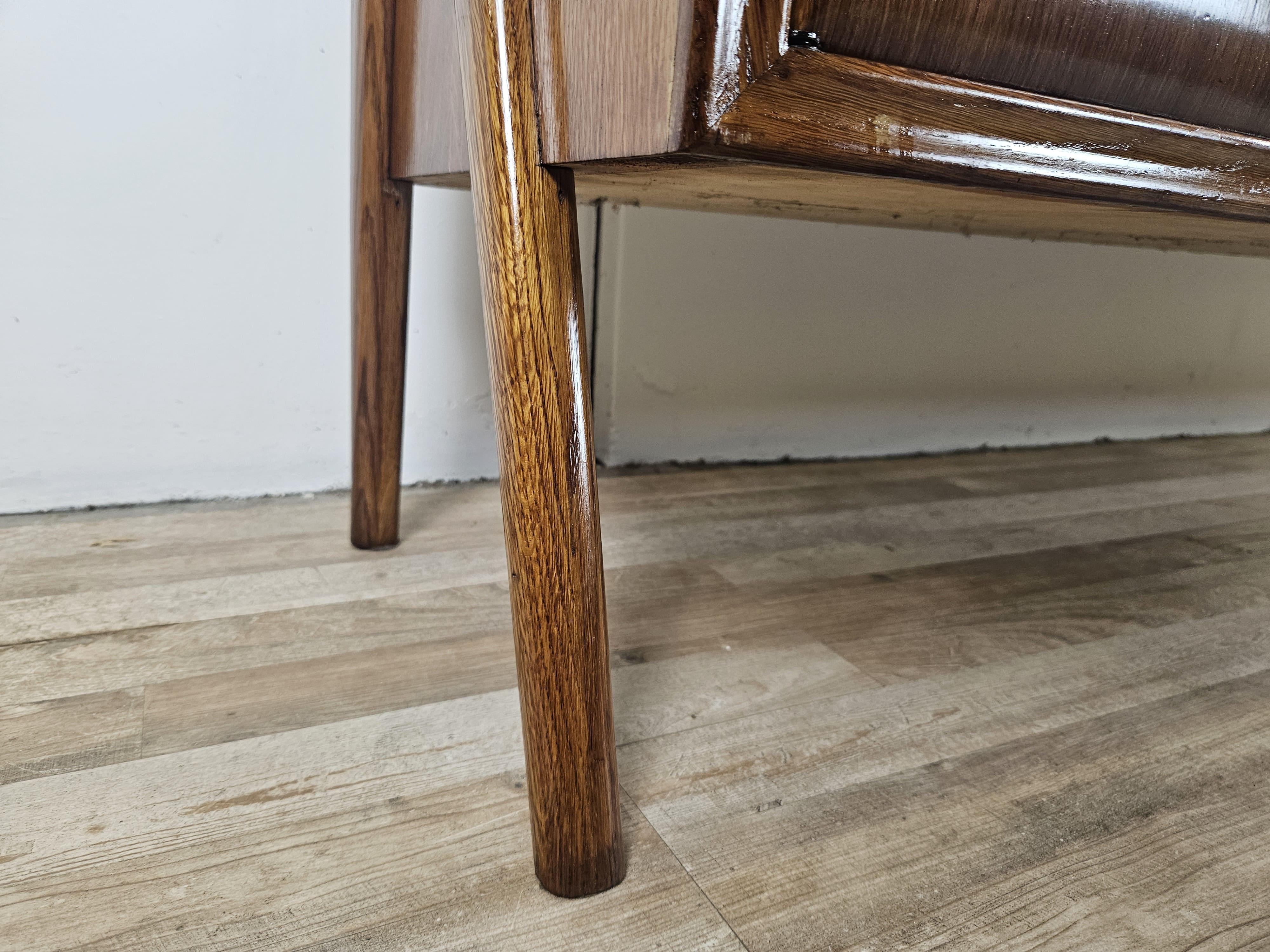 Art Deco beech stained walnut sideboard open space design 1950s For Sale 9