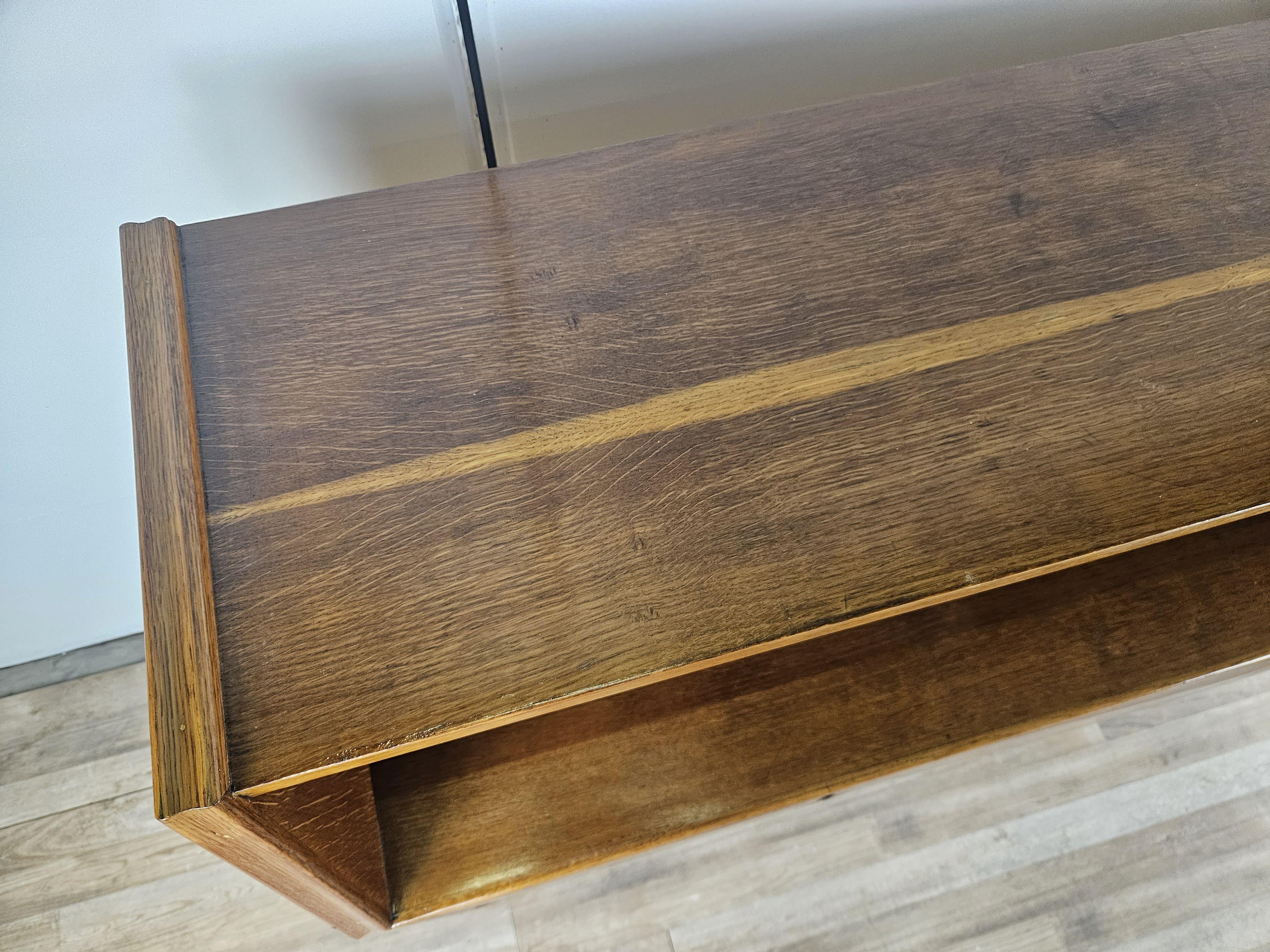 Dyed Art Deco beech stained walnut sideboard open space design 1950s For Sale