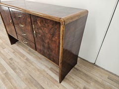 Buffet Art Déco en noyer et noyer blond des années 1950