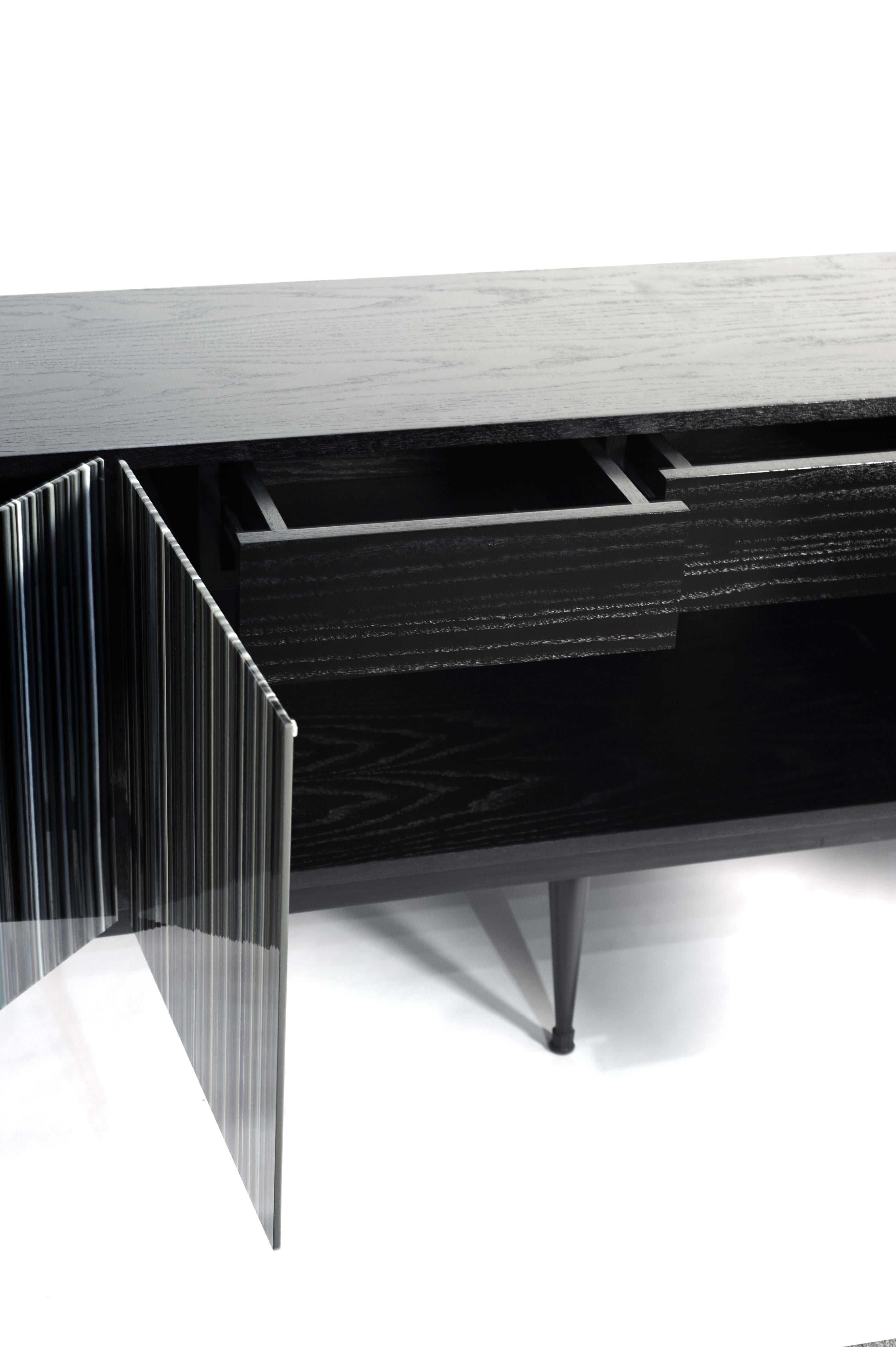 Impiallacciato Credenza Buff-Hey Sei ante in vetro multicolore in vendita