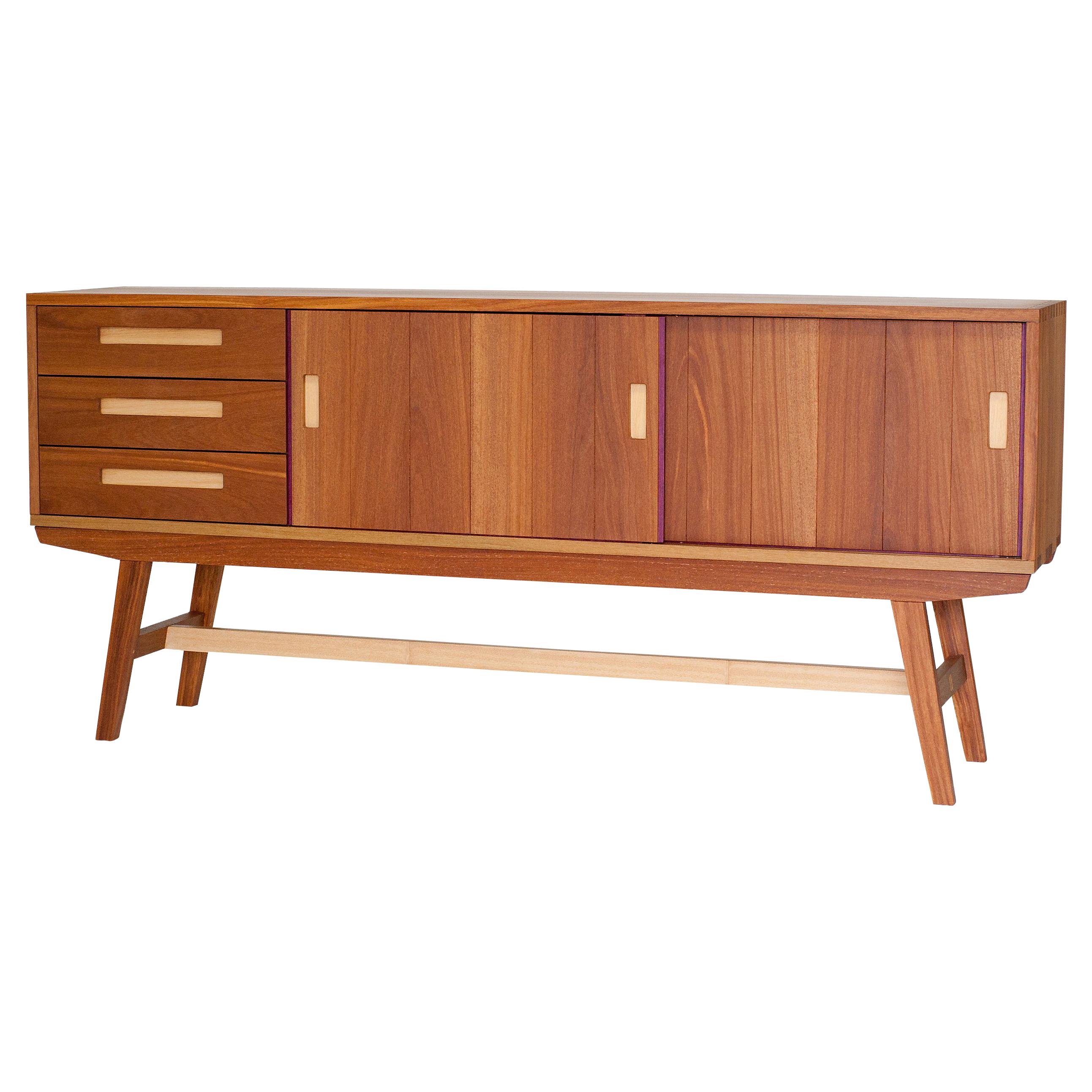 Credenza Buffet by Ricardo Graham Ferreira Handcrafted in Brazilian Hardwood For Sale