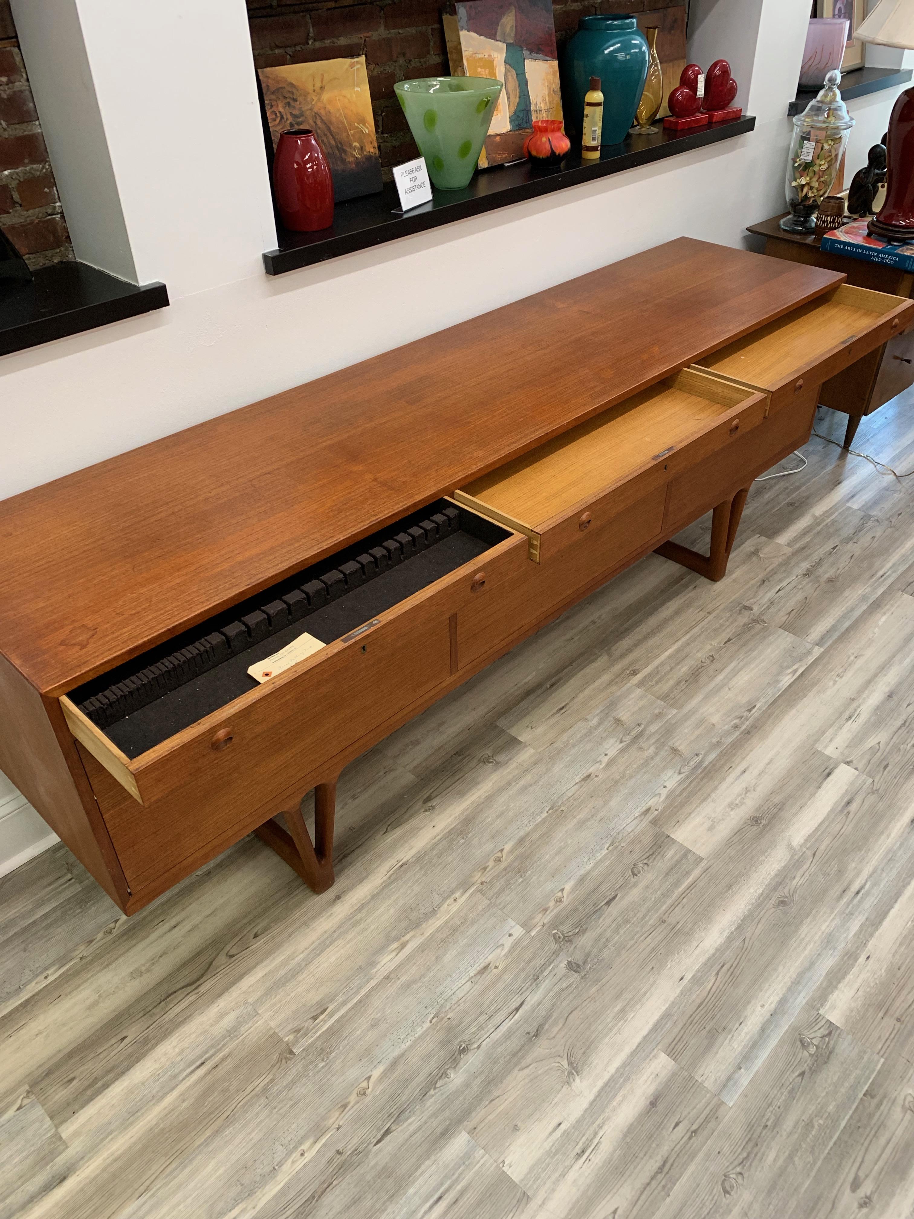 Credenza by Helge Vestergaard-Jensen in Teak for Peder Pedersen Midcentury In Good Condition In Philadelphia, PA