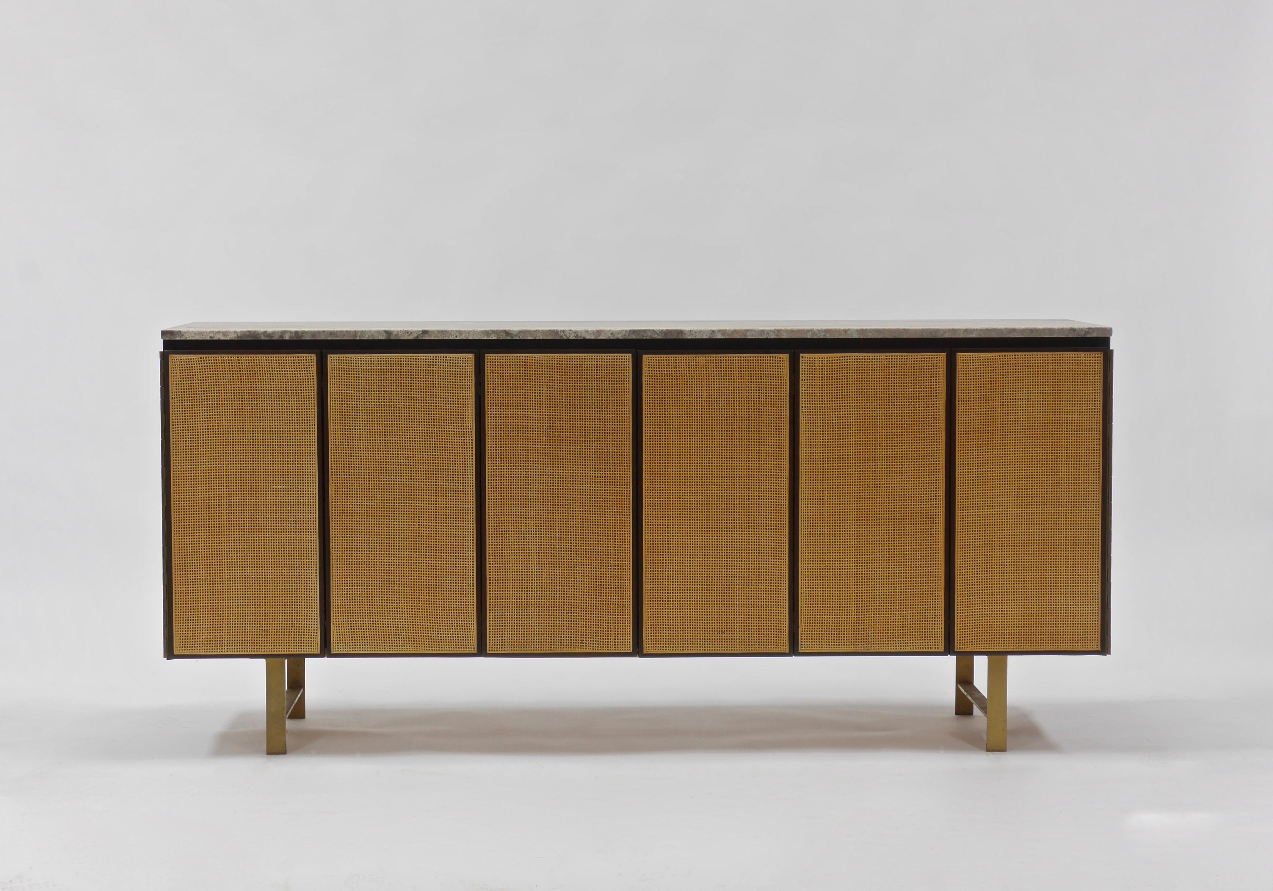 20th Century Credenza by Paul McCobb with Custom Travertine Top For Sale