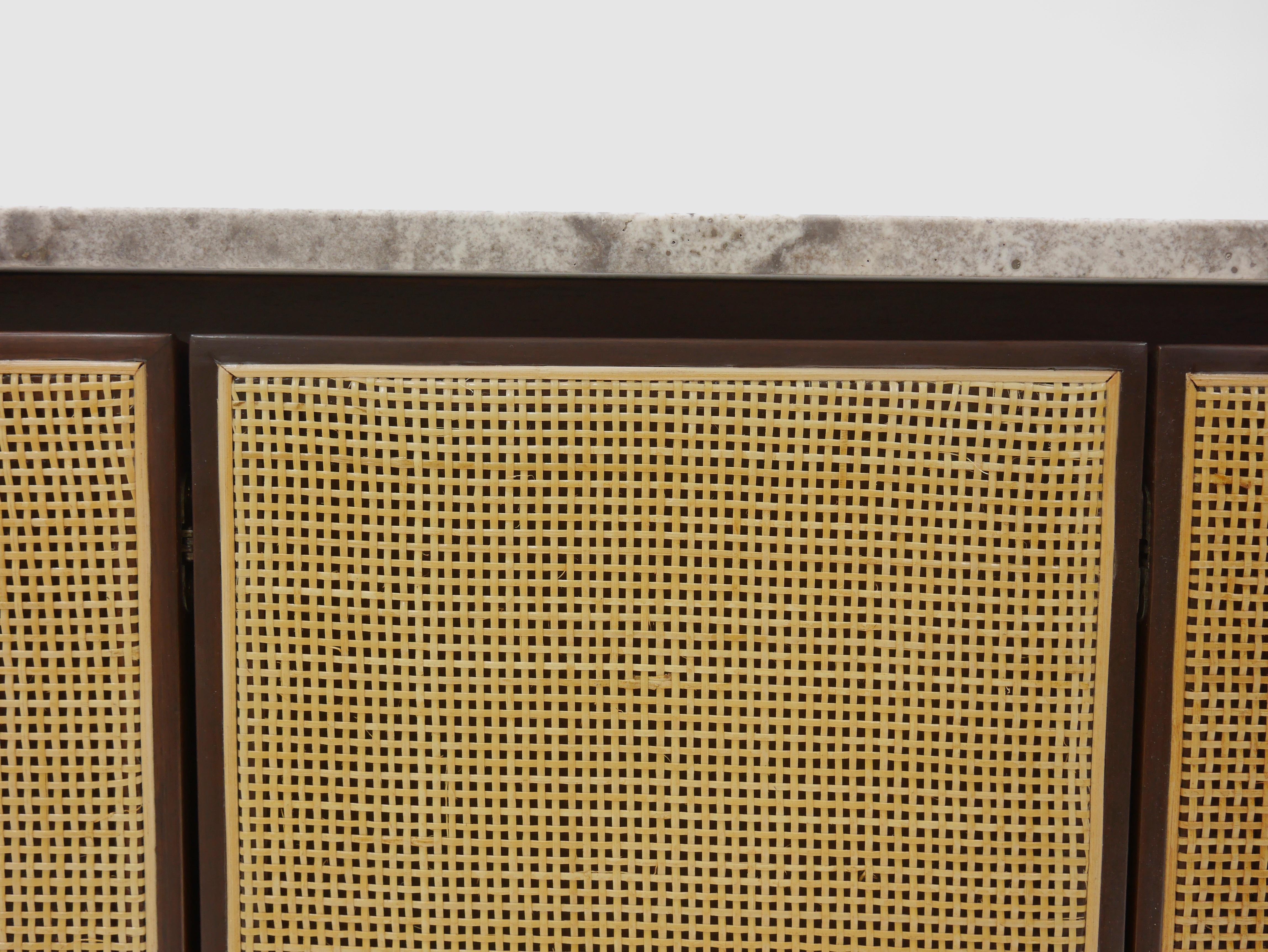 Credenza by Paul McCobb with Custom Travertine Top For Sale 2