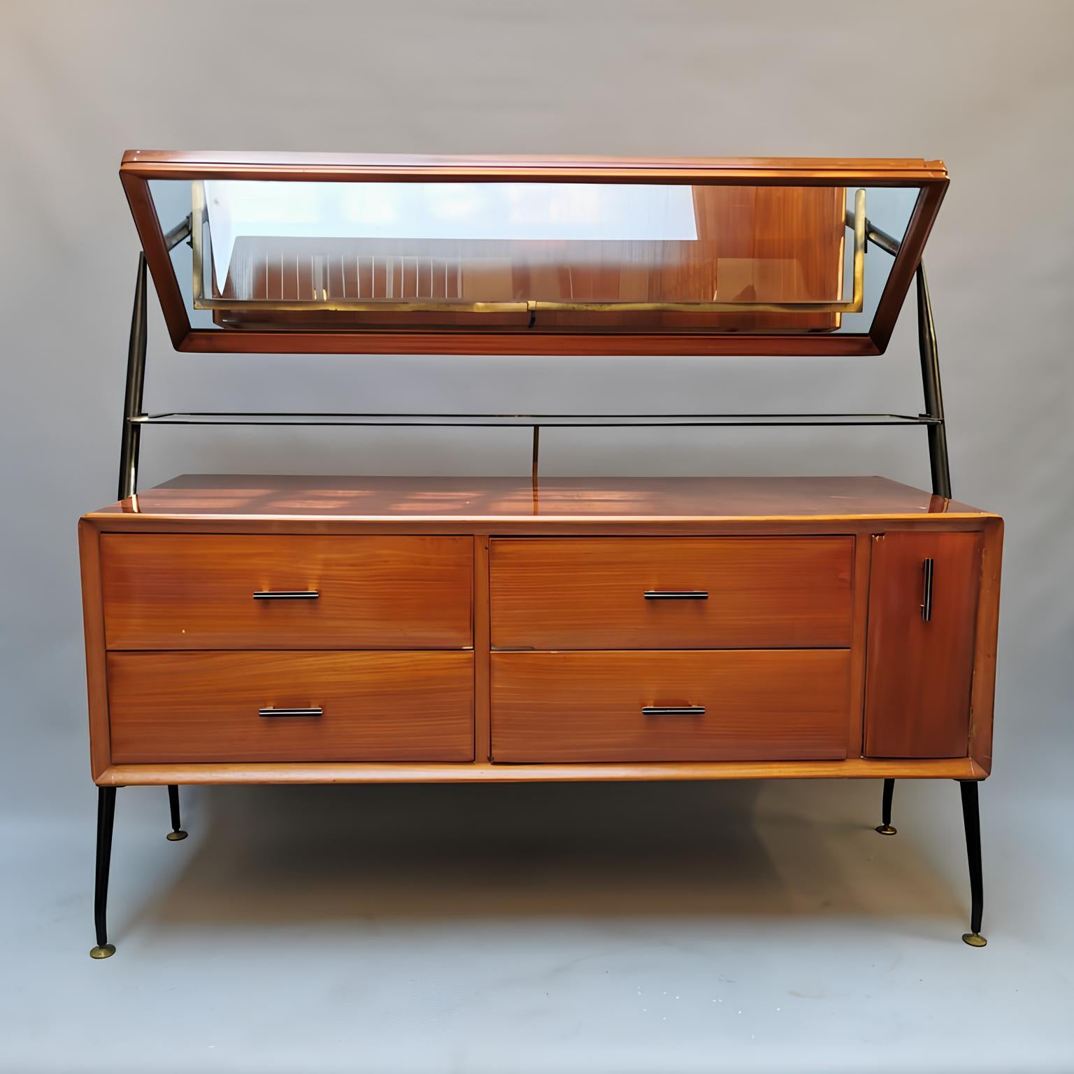 Mirror Credenza by Silvio Cavatorta For Sale