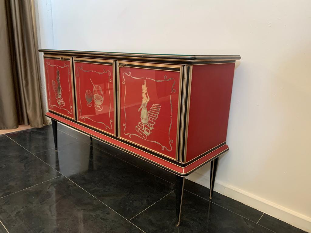 Aluminum Credenza by Umberto Mascagni, 1950s For Sale