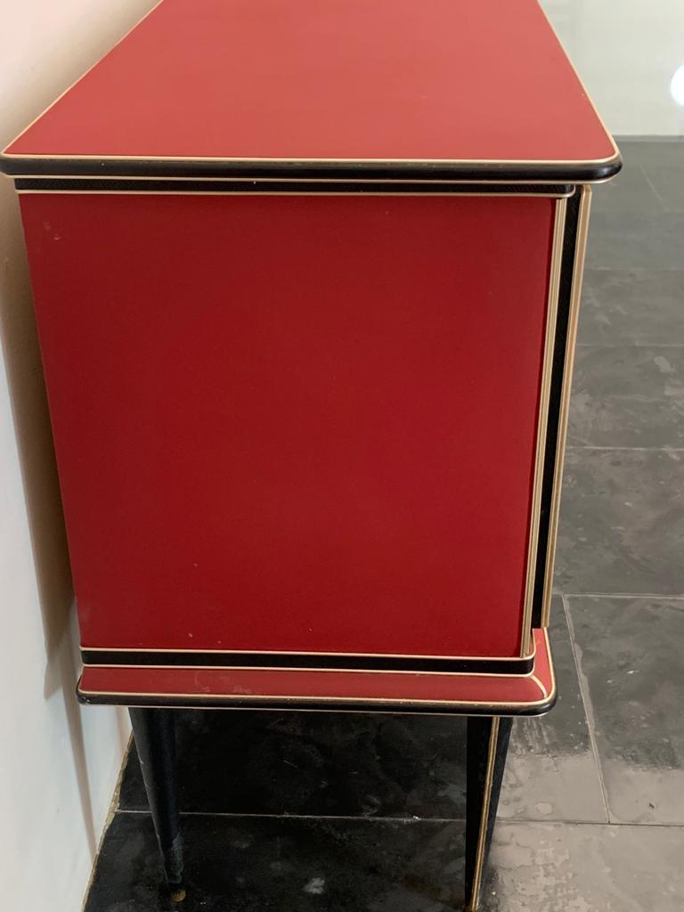 Credenza by Umberto Mascagni Rosso Bordeaux, 1950s For Sale 3