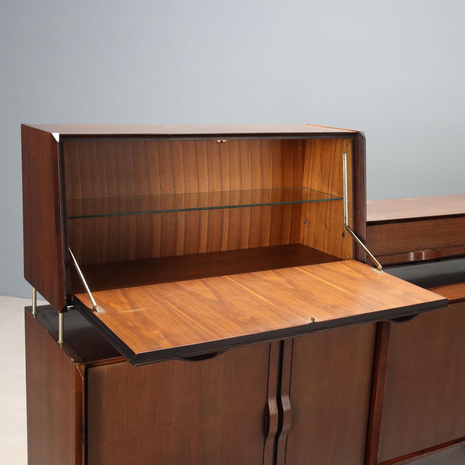 Mid-Century Modern Credenza con Alzata Anni '60 For Sale