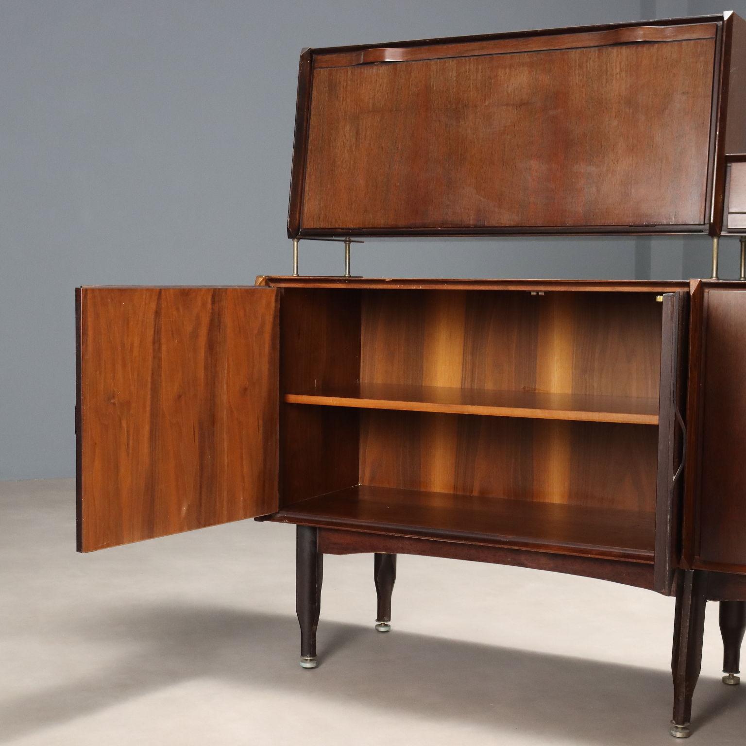 Italian Credenza con Alzata Anni '60 For Sale
