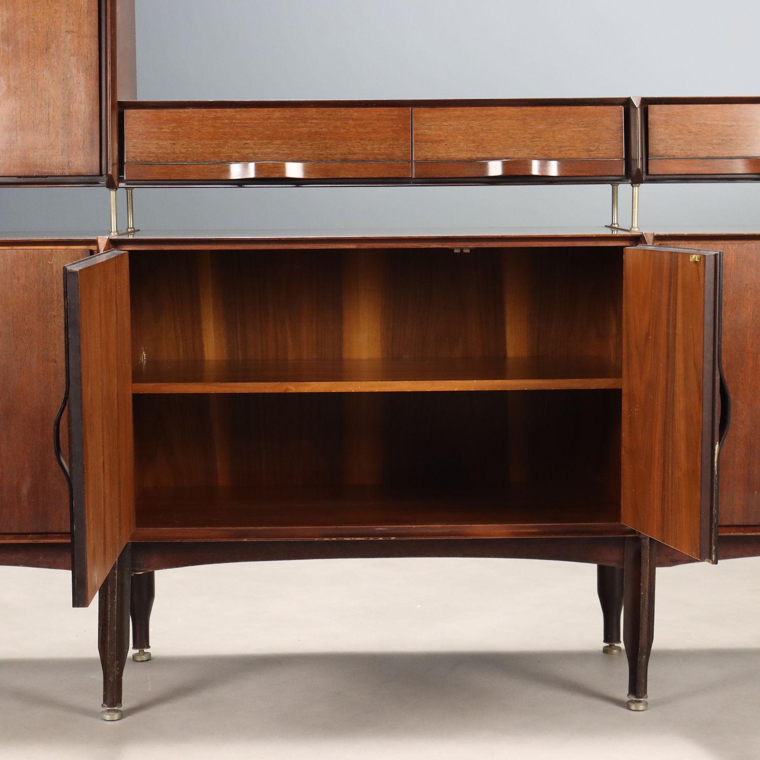 Credenza con Alzata Anni '60 In Good Condition For Sale In Milano, IT