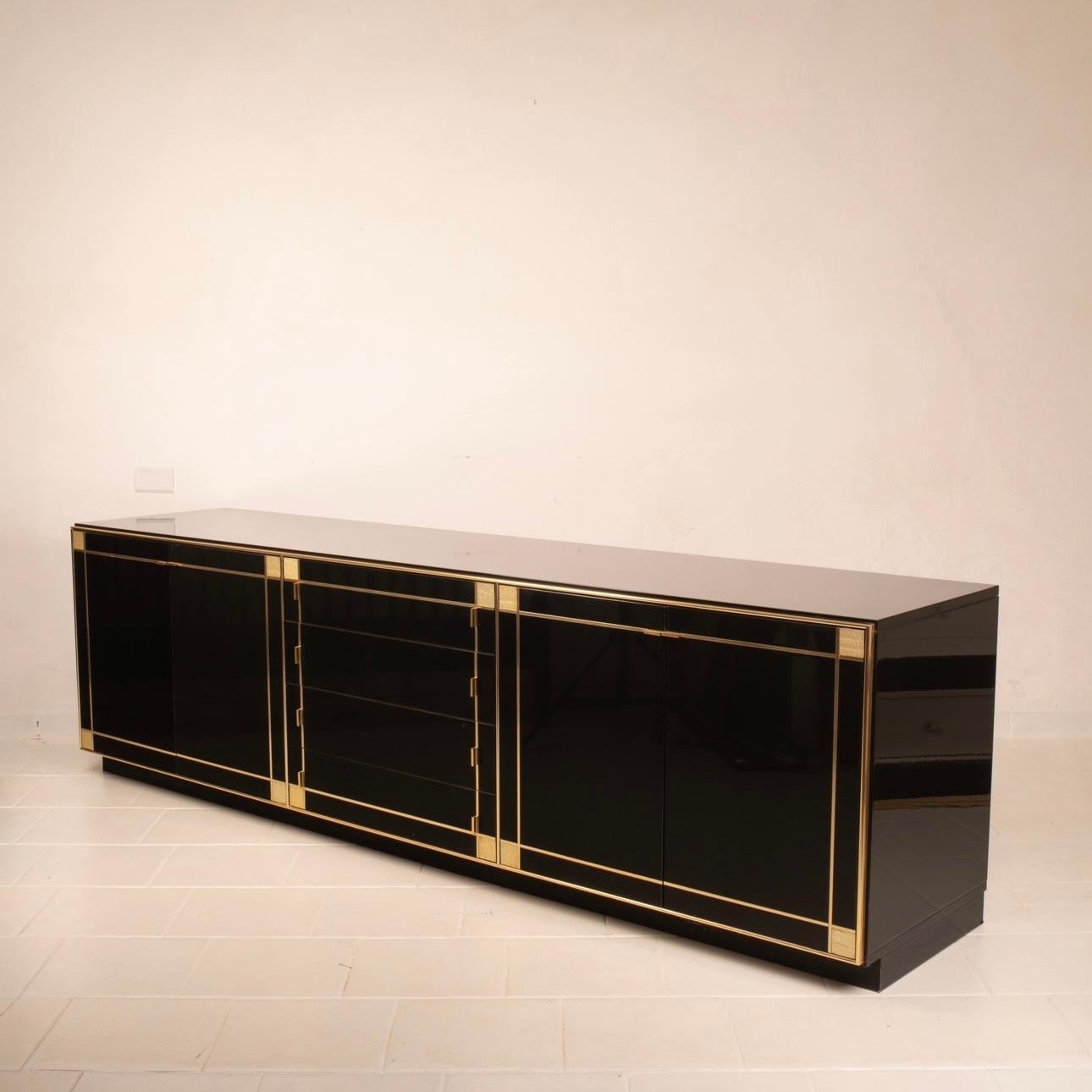 Hollywood Regency Sideboard with Mother of Pearl Decorations by Pierre Cardin for Roche Bobois For Sale