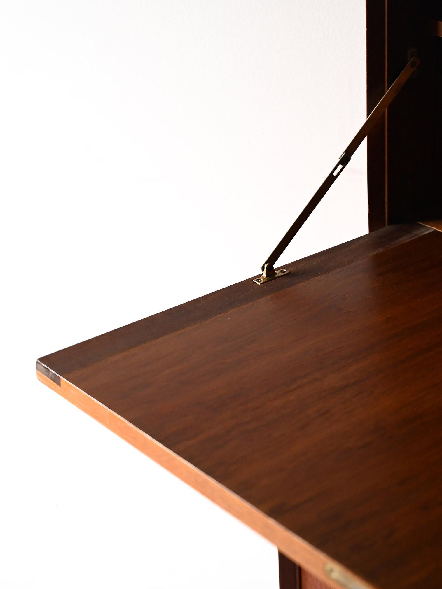 Vintage Danish sideboard with flap and sliding doors For Sale 5