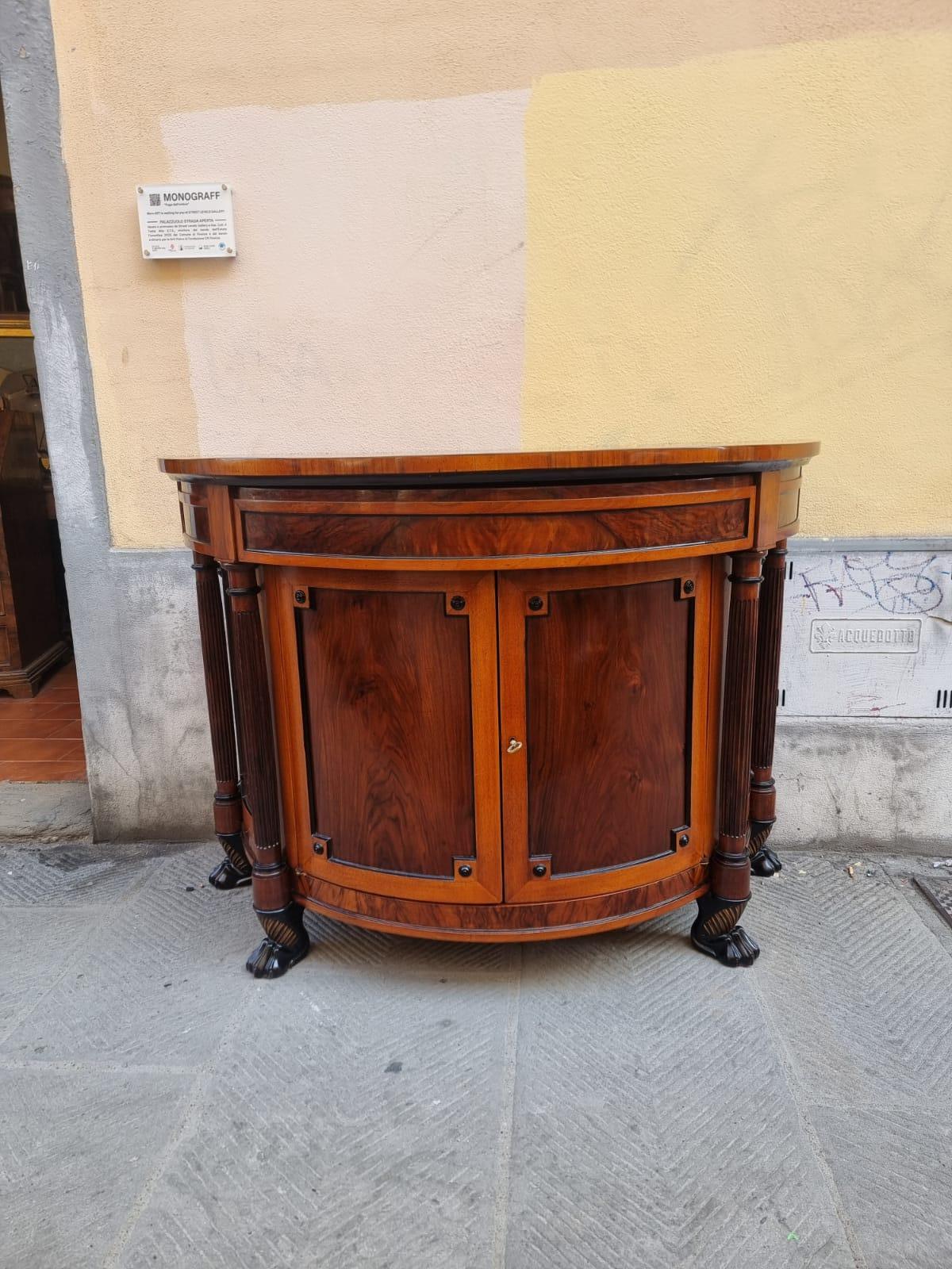 Italian 19th century demi lune sideboard For Sale