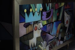 Credenza due ante raffiguranti "Sei tu il mio Re, sei tu la mia regina" Picasso