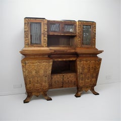 Art Deco Credenza in Olive Wood, Minister Bottai, Italy, 1933 Design