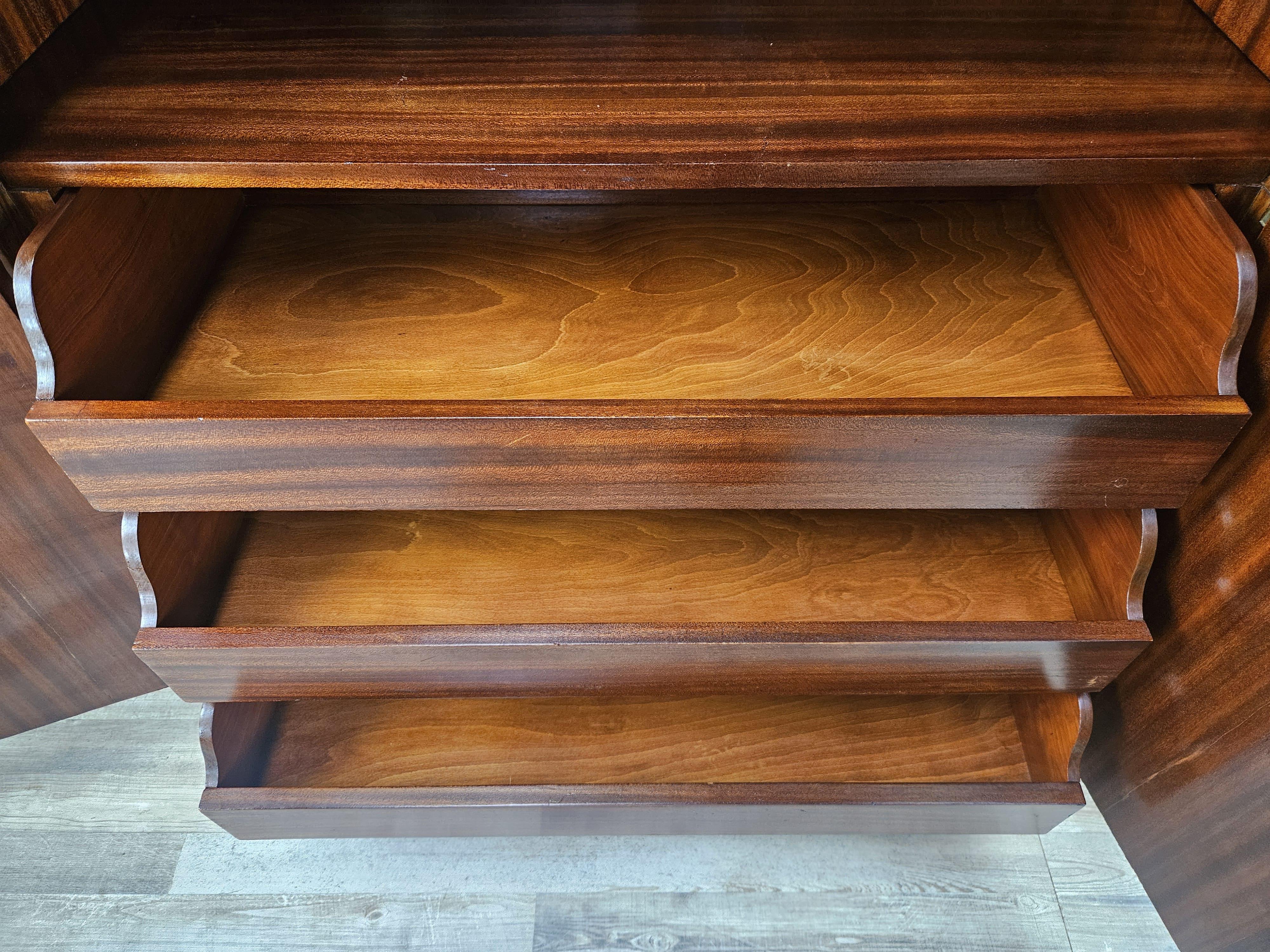 French Art Deco sideboard two doors in mahogany burl 1930s 9