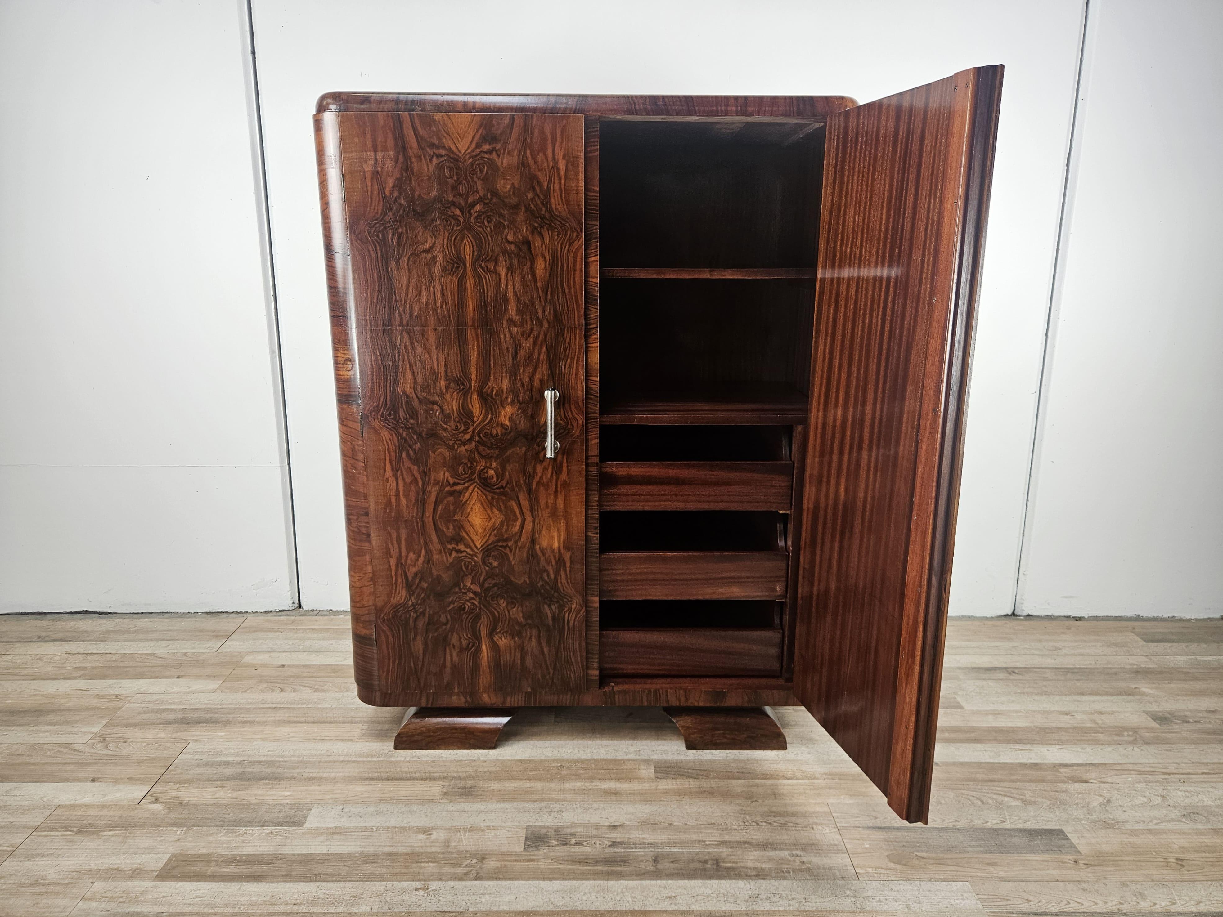 French Art Deco sideboard two doors in mahogany burl 1930s 3