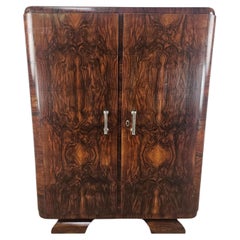 Credenza francese Art Decò due ante in radica di mogano anni '30