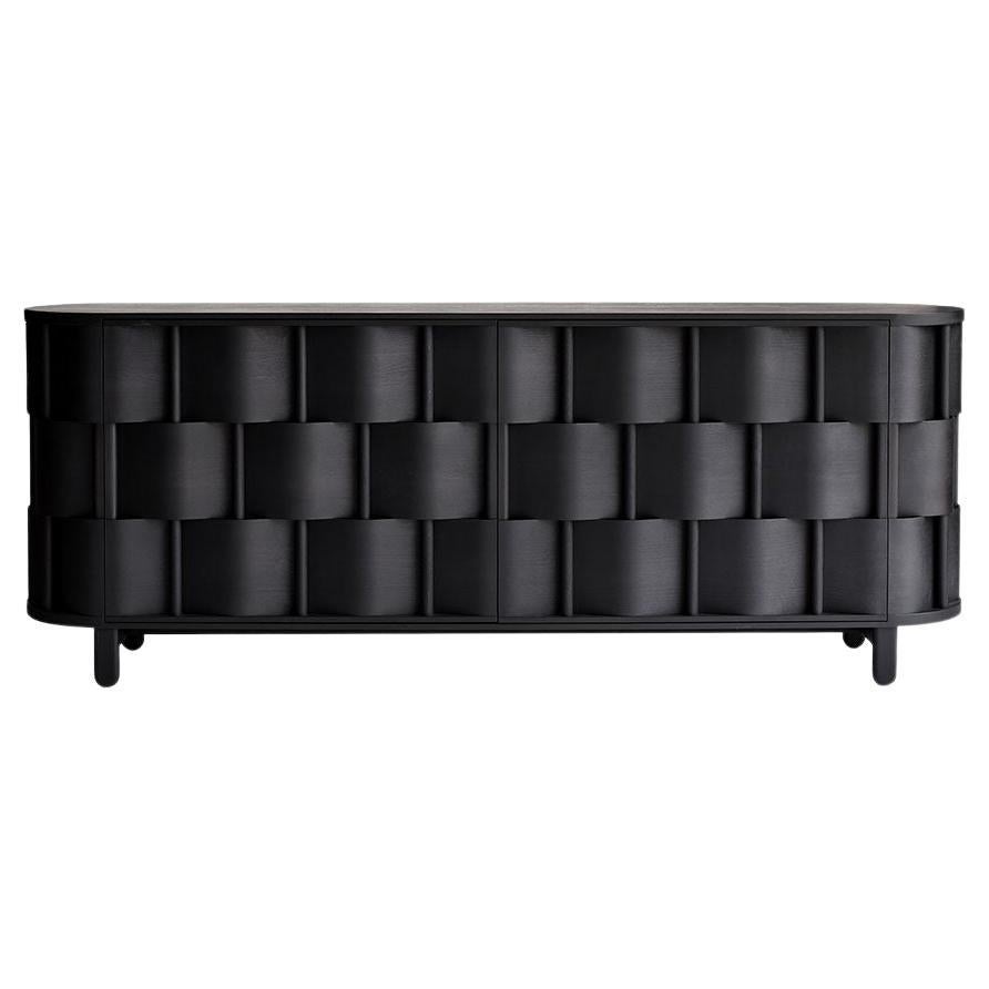 Credenza from Ringvide, Solid Wood, Scandinavian, Weave Double sided Black Oil