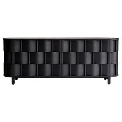 Vintage Weave double sided credenza, from Ringvide. Birch wood, black oil. 