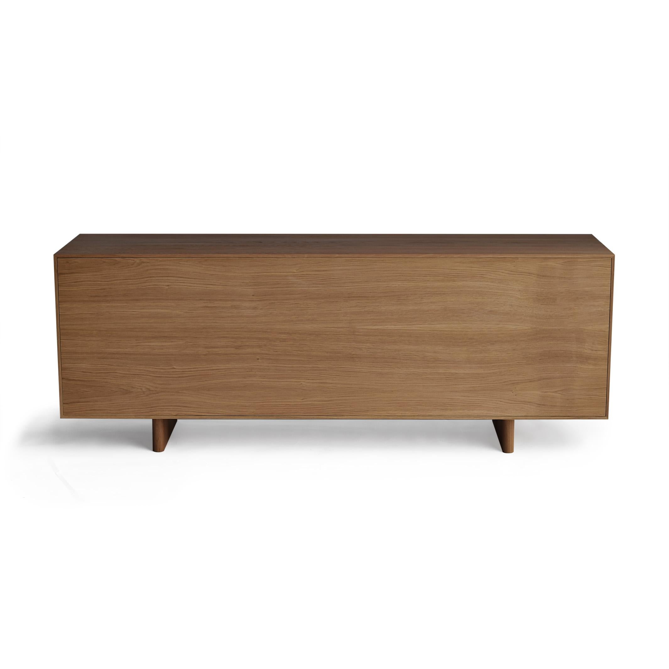 Contemporary Credenza from Ringvide, Weave Frame, Birch Wood, black oil. Scandinavian For Sale