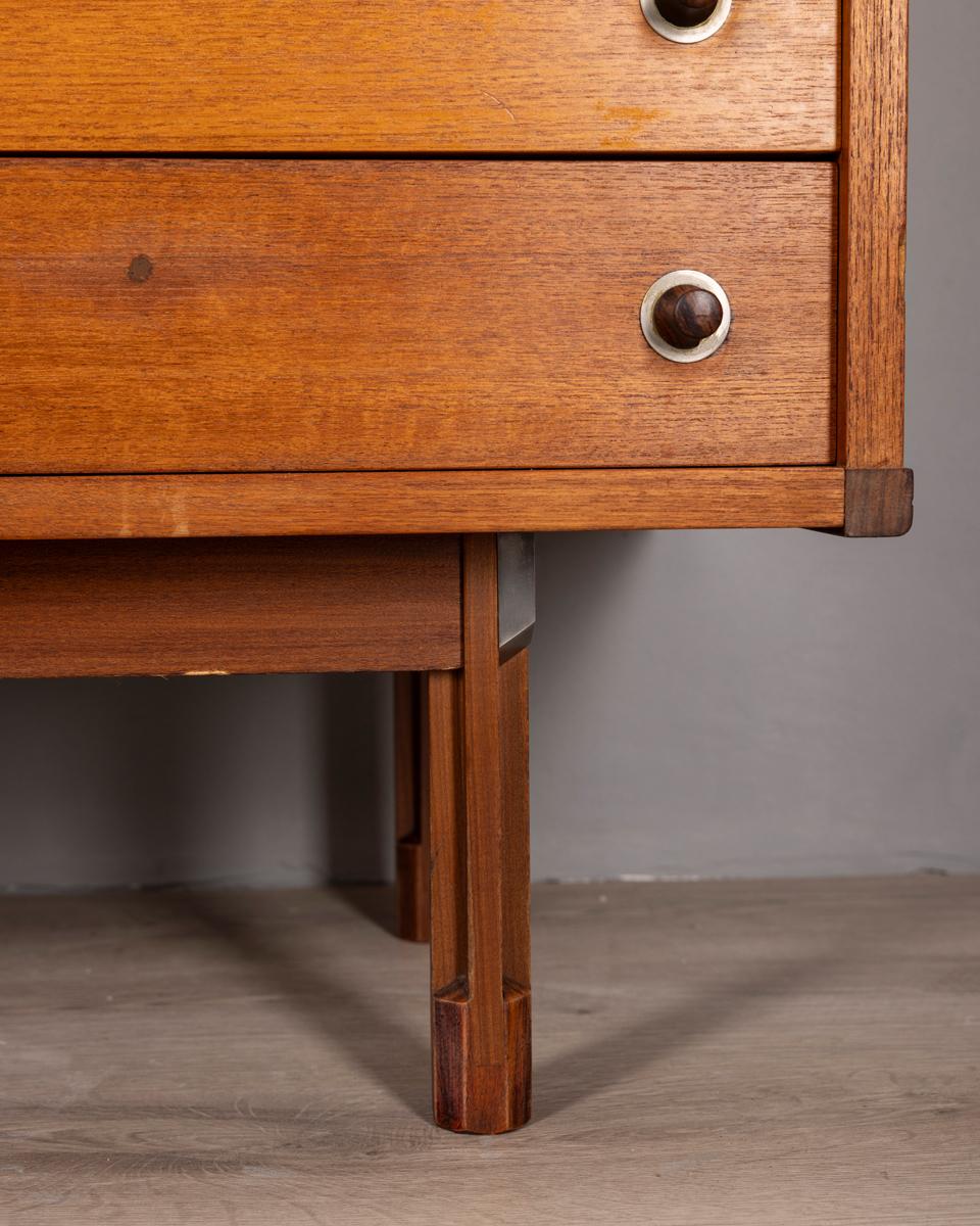 1960s vintage wood highboard sideboard designed by G. Coslin for 3v Furniture For Sale 1