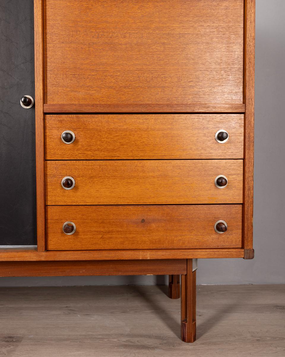 1960s vintage wood highboard sideboard designed by G. Coslin for 3v Furniture For Sale 2