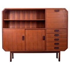 Credenza highboard vintage anni 60 in legno teak design Italiano