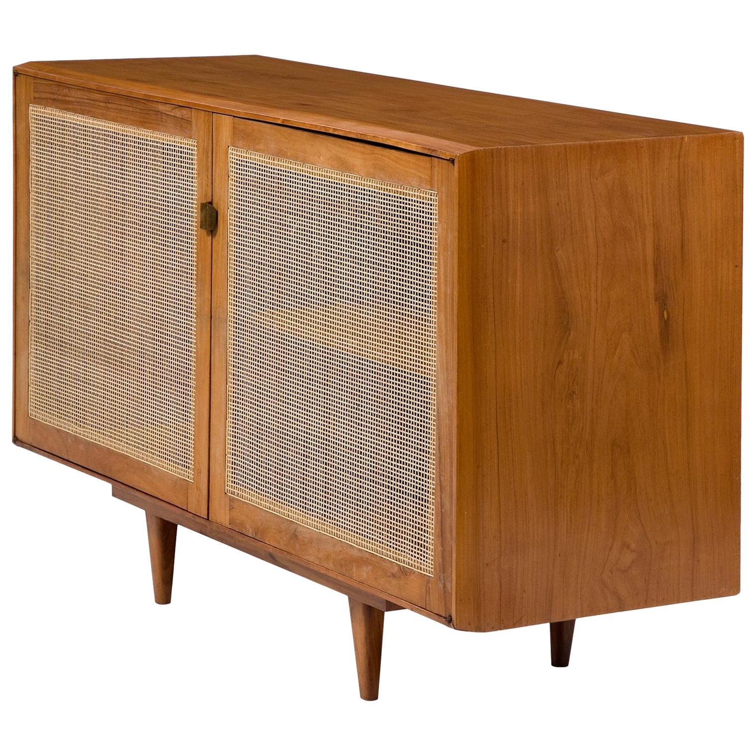 Credenza in Caviona Wood with Cane Front by Martin Eisler for Forma, 1960