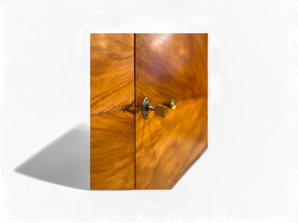 Laiton Crédence moderne brésilienne en bois dur et cuir, Ernesto Hauner, vers les années 1960 en vente