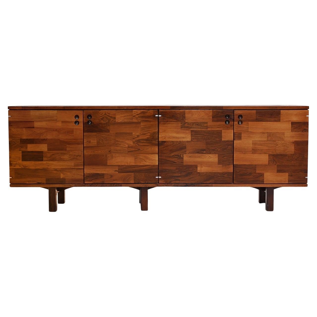 Credenza in Hardwood Patchwork style by Jorge Zalszupin, 1960’s For Sale