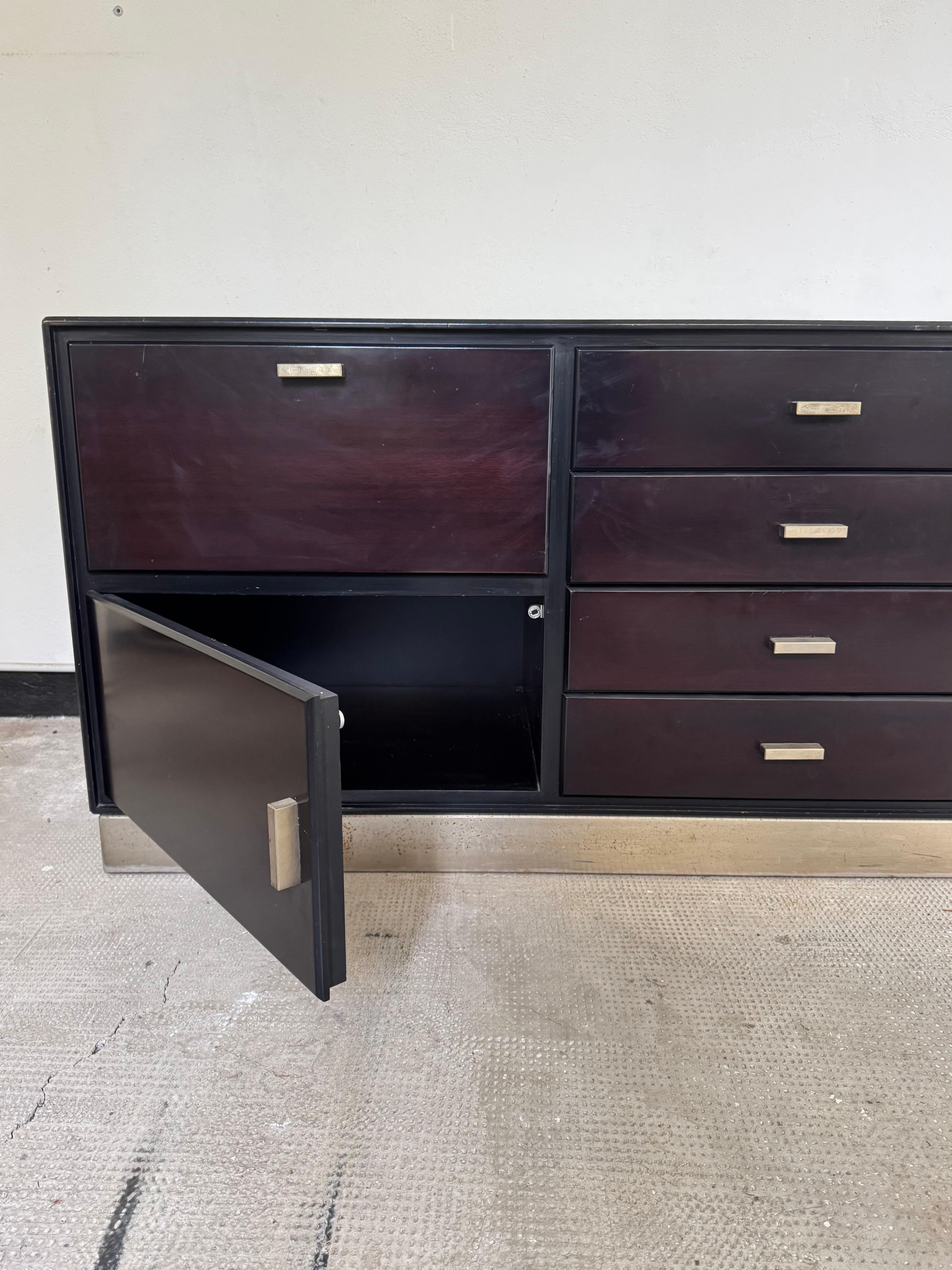 Acciaio Credenza in legno e acciaio di Gianni Moscatelli per Formanova, Italia, anni ’70 in vendita