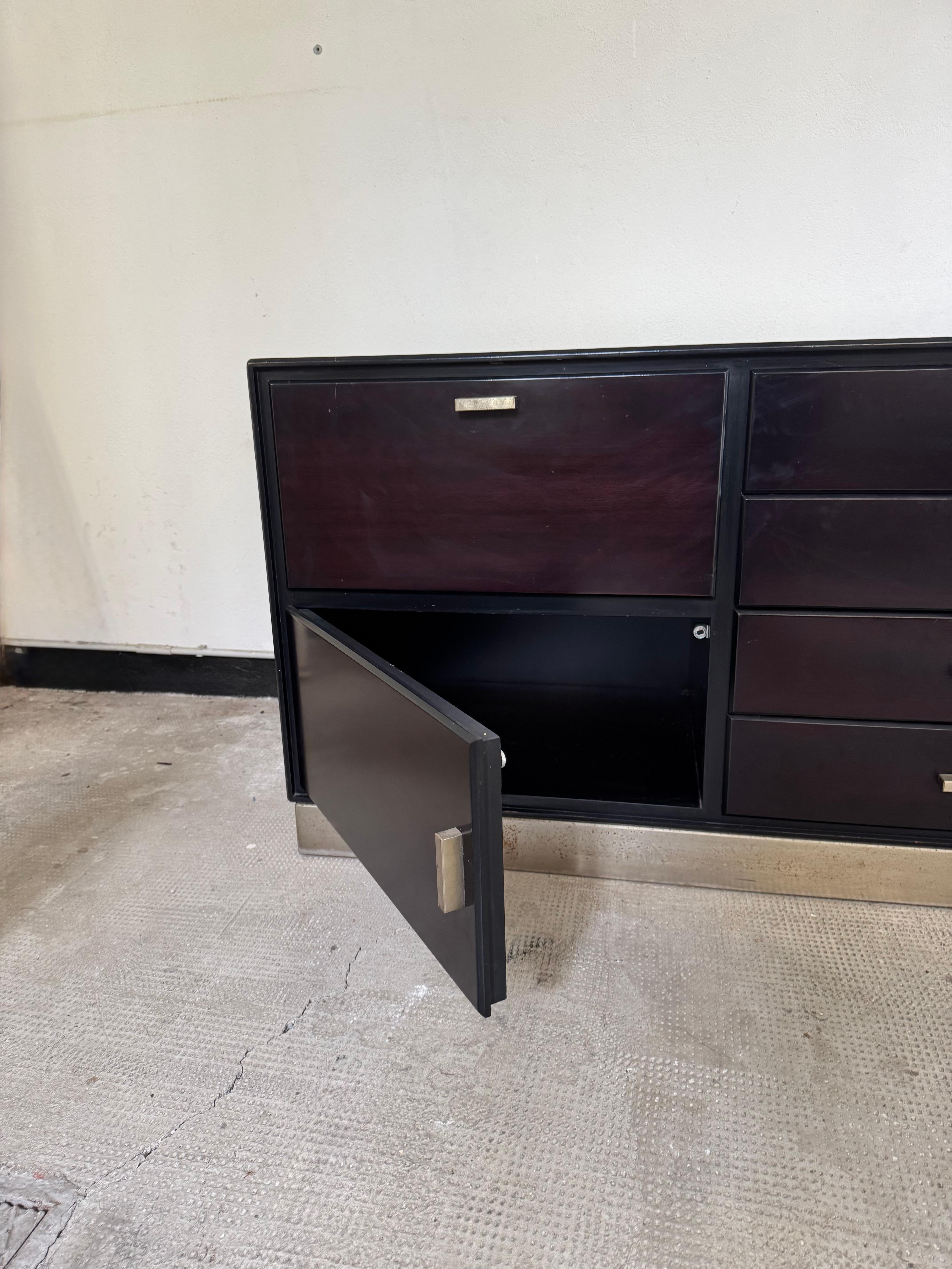 Credenza in legno e acciaio di Gianni Moscatelli per Formanova, Italia, anni ’70 in vendita 2