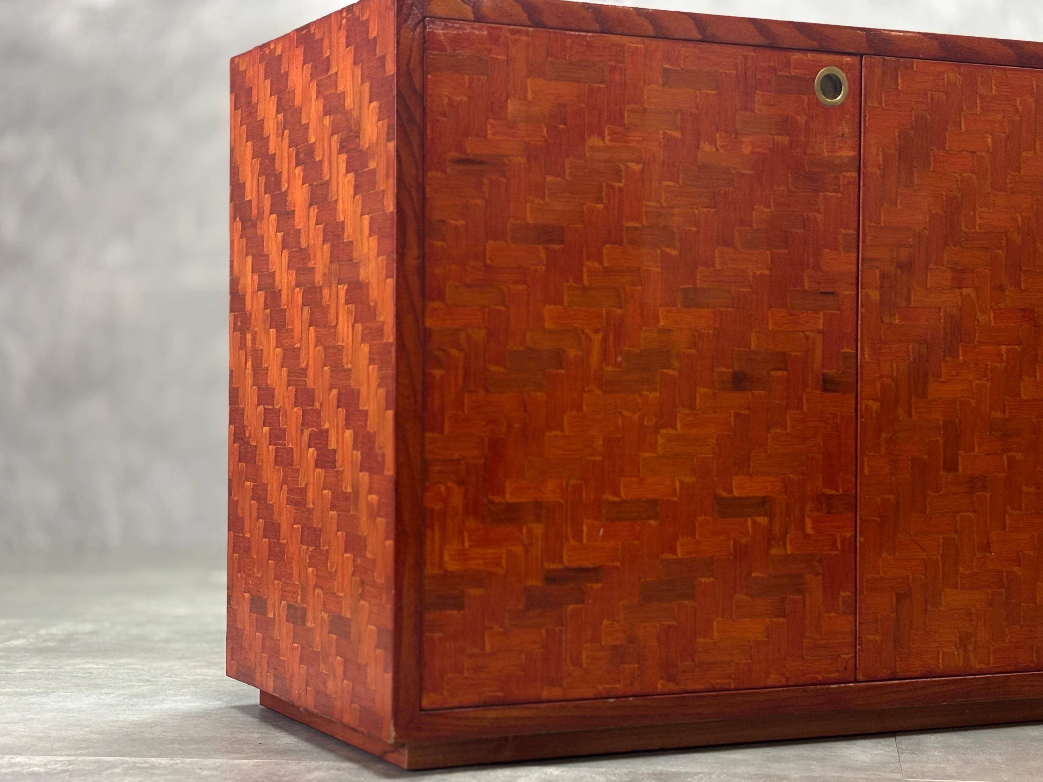 Credenza in legno e bambù di Turri, Italia, Años 70 finales del siglo XX en venta