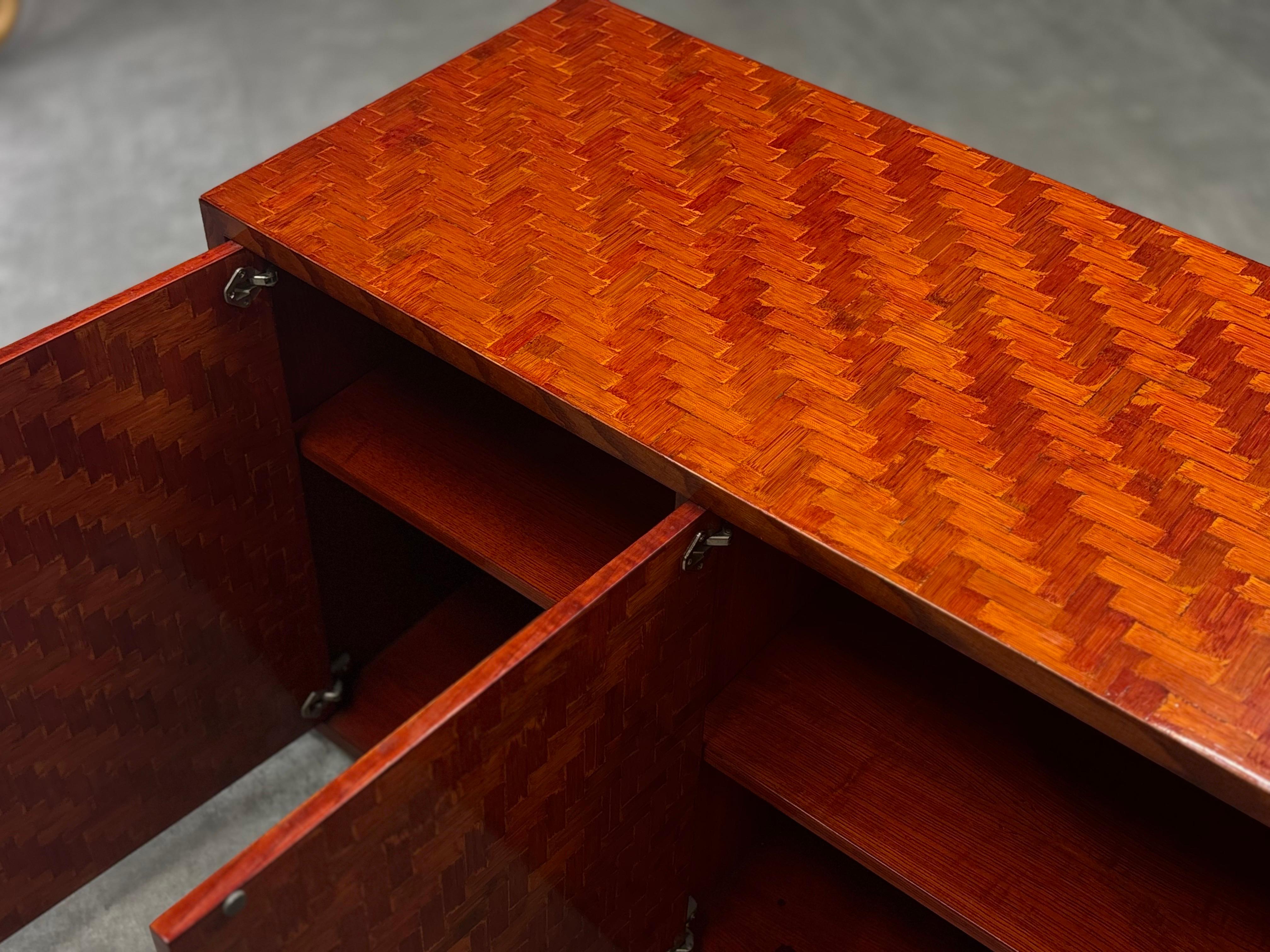 Credenza in legno e bambù di Turri, Italia, Años 70 en venta 1