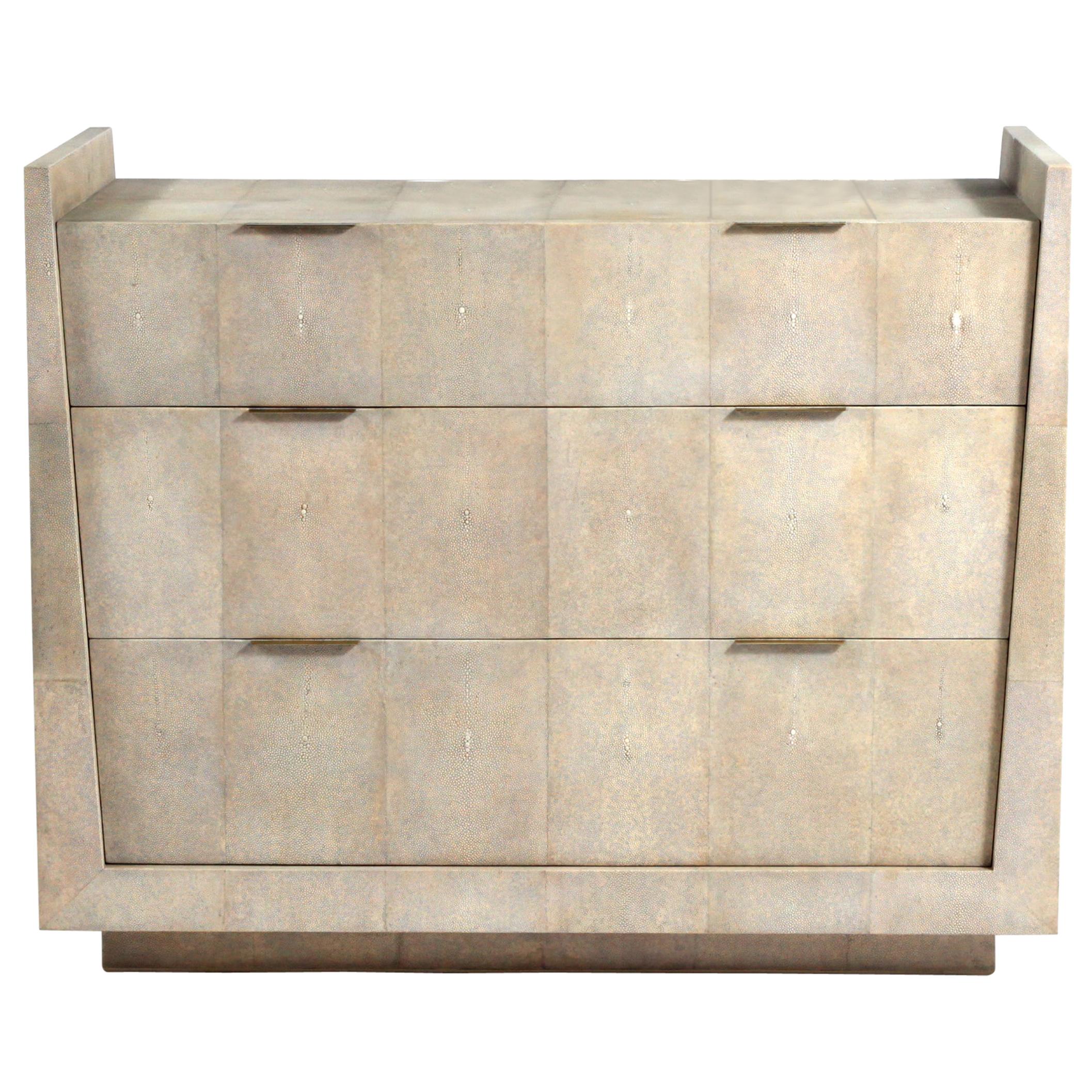 Contemporary Credenza in Parchment and Bronze-Patina Brass by R&Y Augousti For Sale