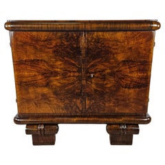 Walnut burl sideboard with doors Art Deco 1940s