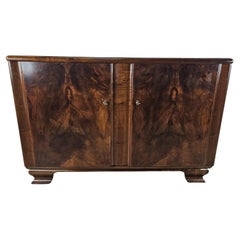 Credenza in radica di noce con ripiani interni anni '40 Art Decò