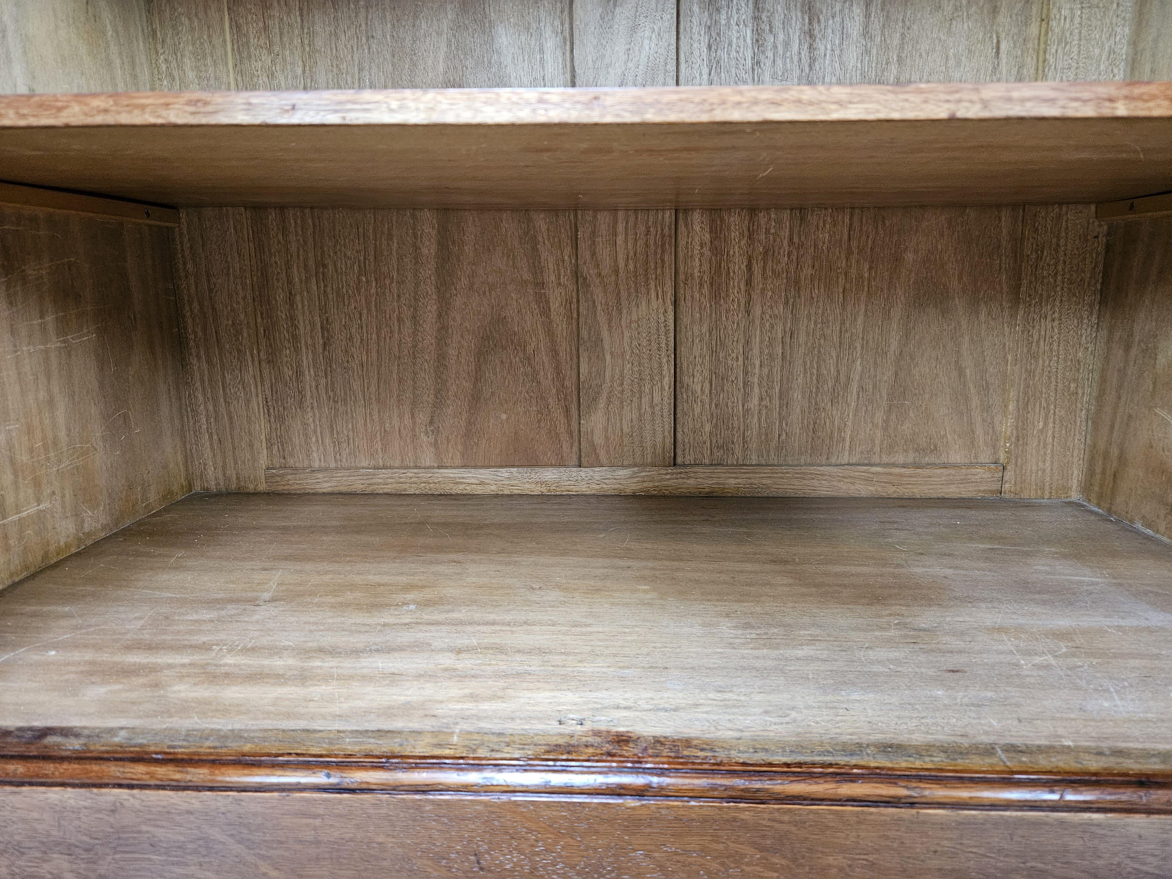 Art deco oak sideboard with riser and drawers 1940s 9