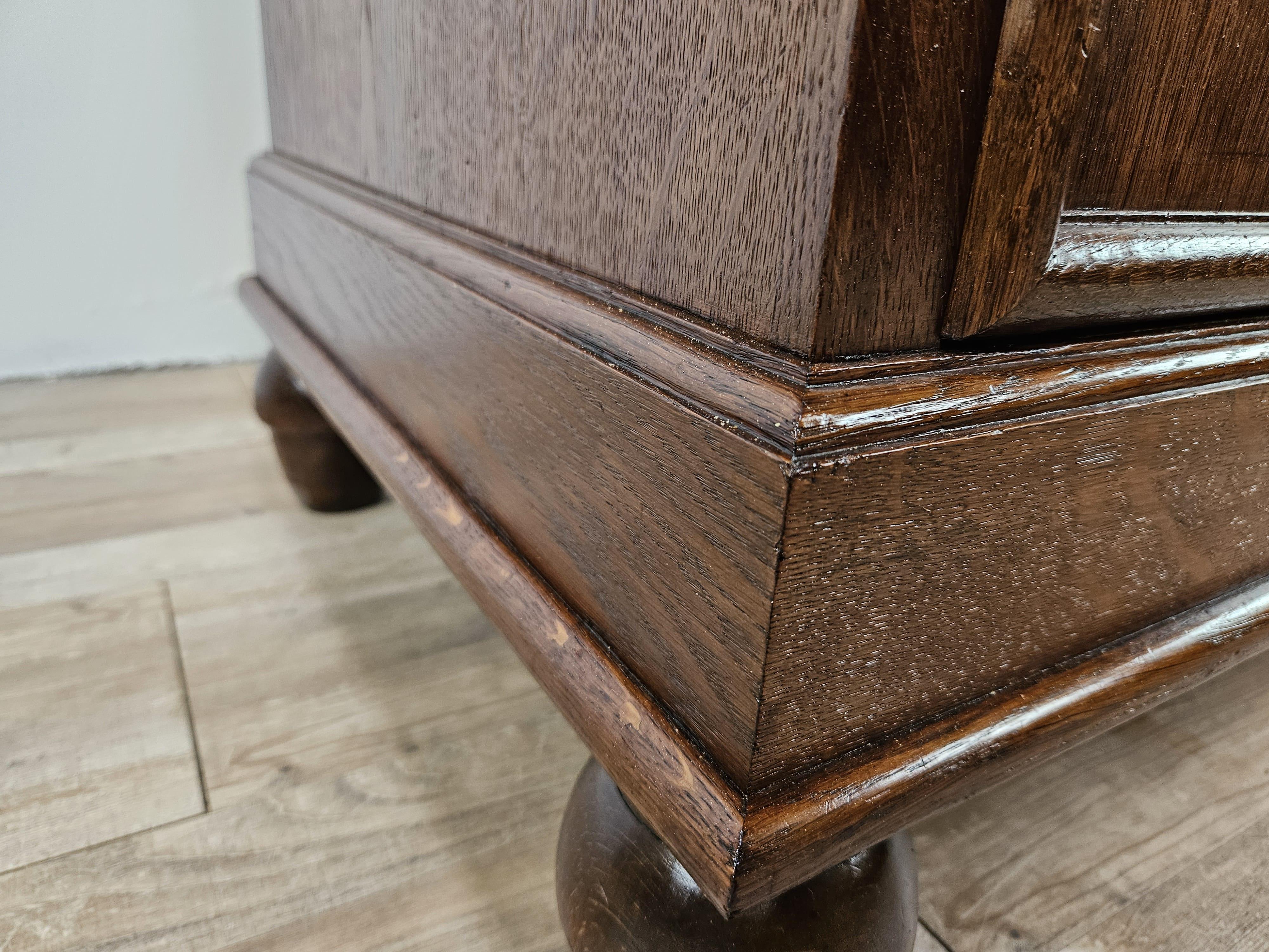 Art deco oak sideboard with riser and drawers 1940s 11