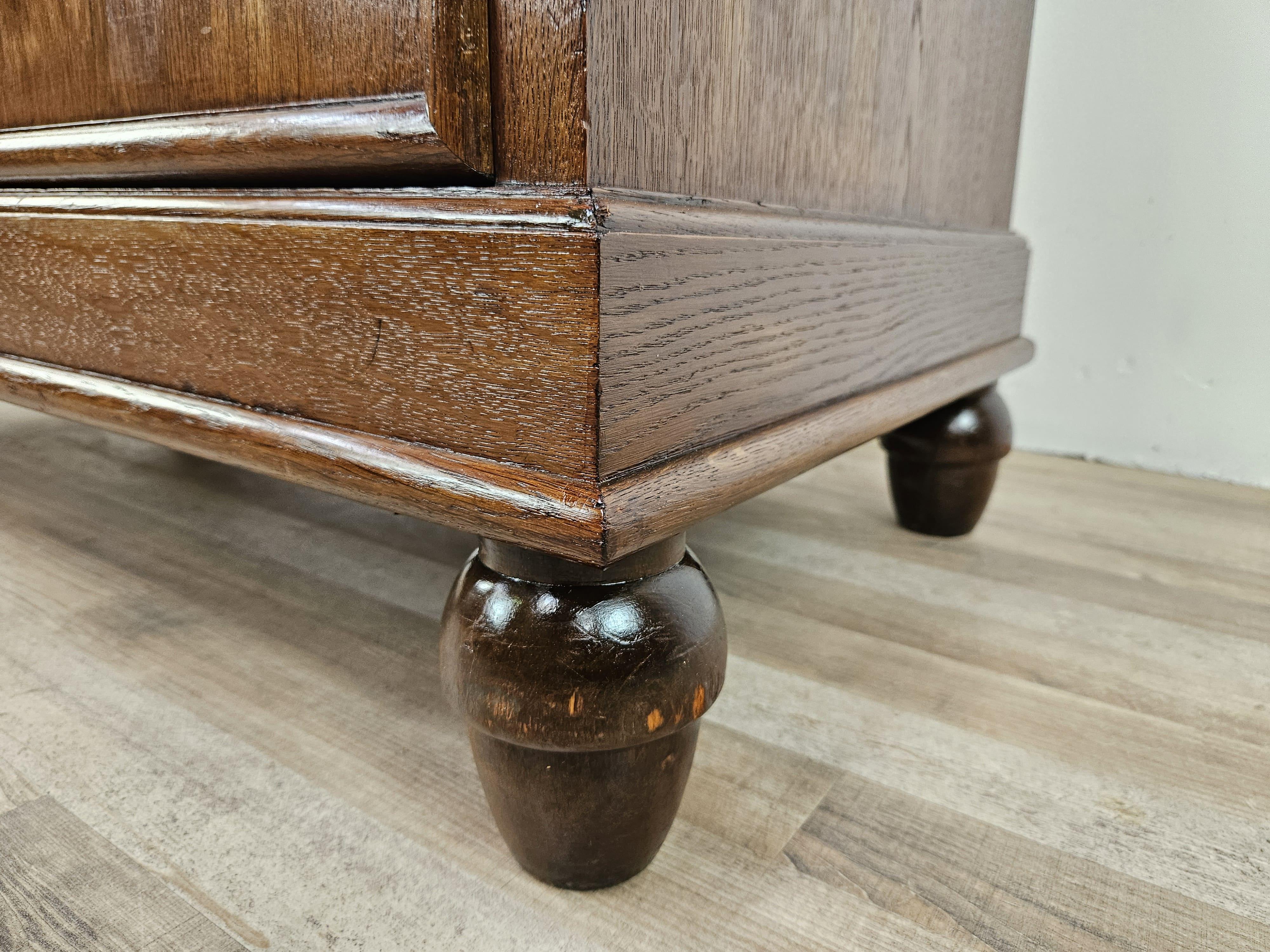 Art deco oak sideboard with riser and drawers 1940s 13