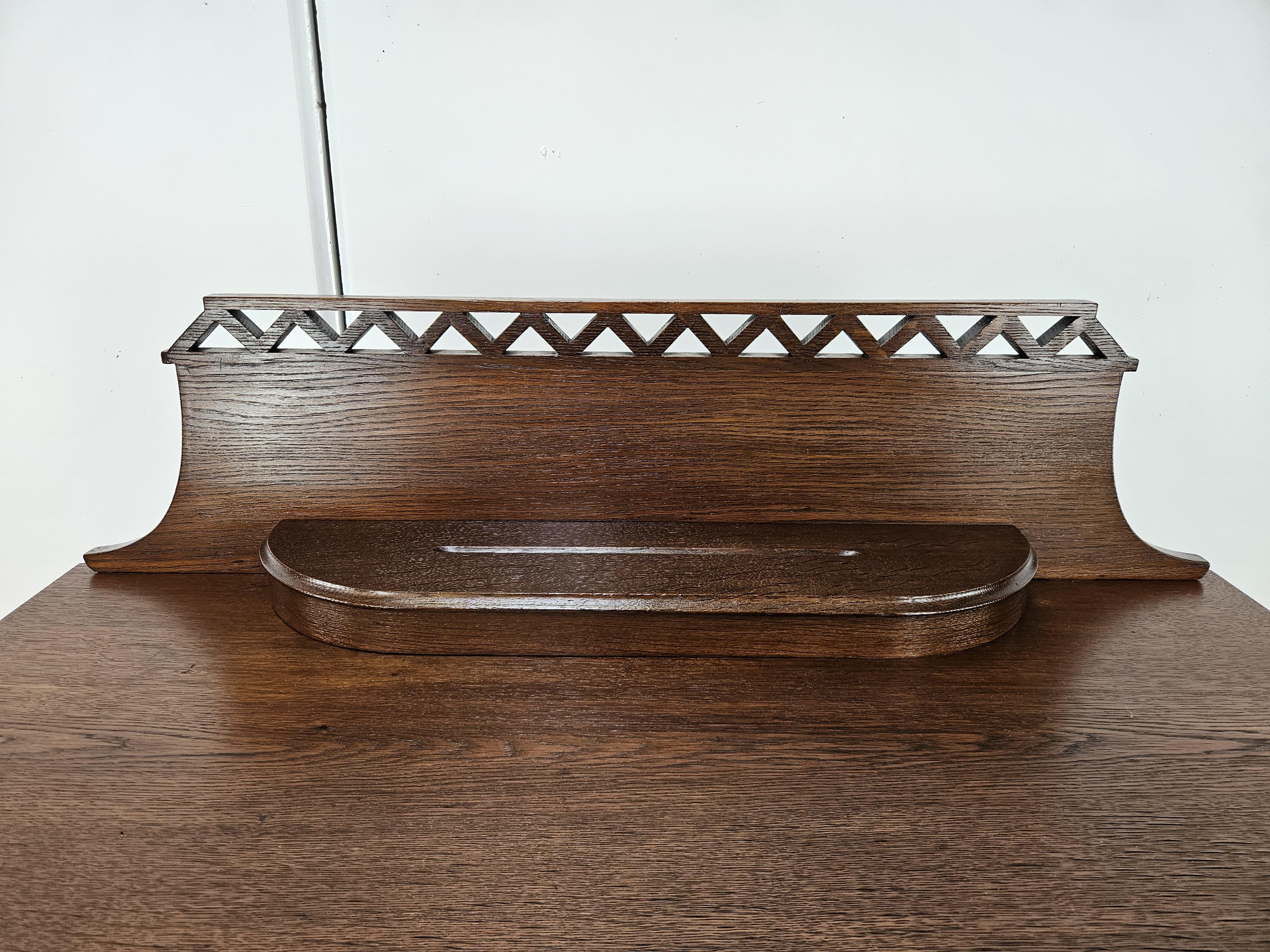 Italian Art deco oak sideboard with riser and drawers 1940s