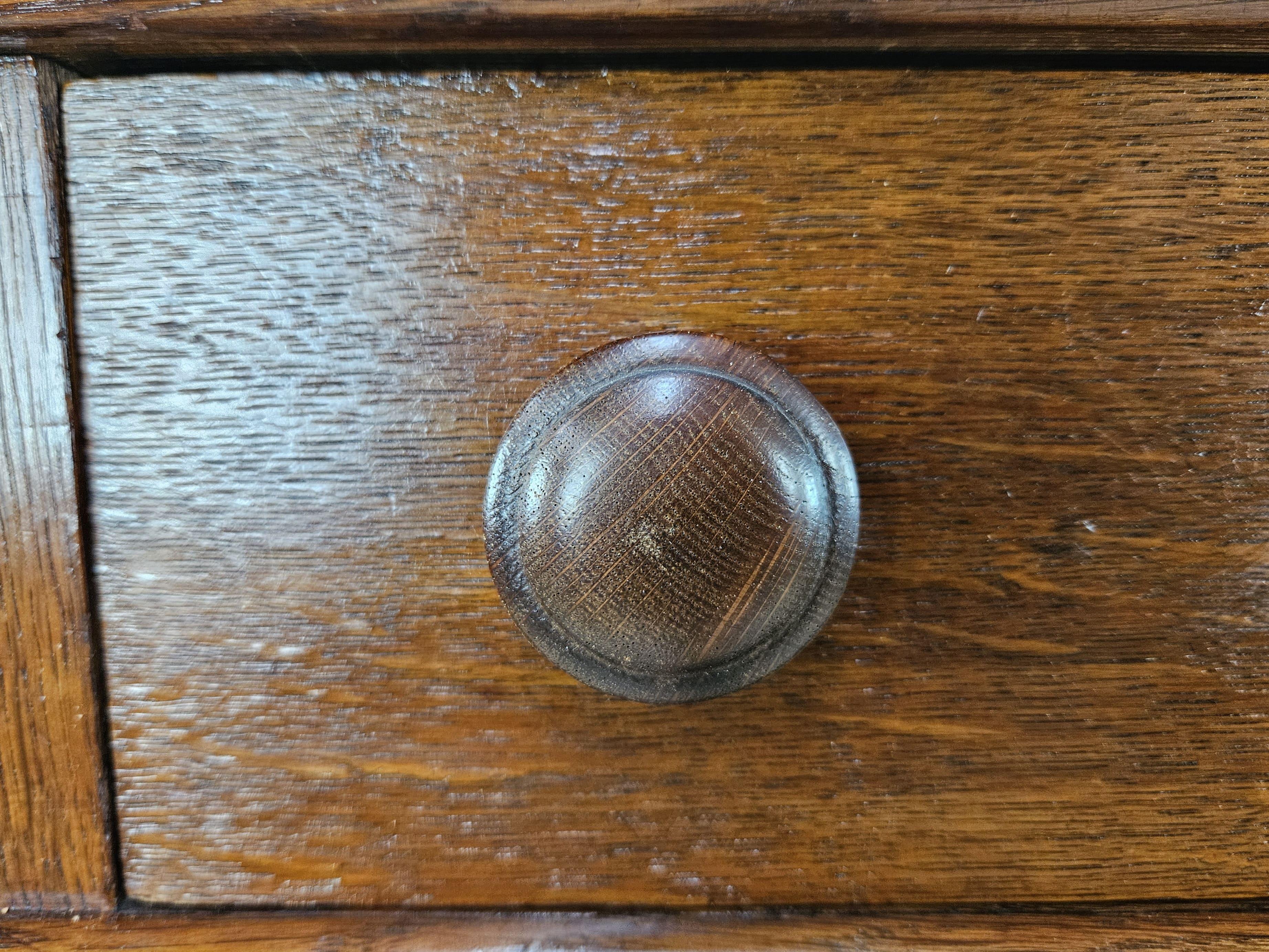 Wood Art deco oak sideboard with riser and drawers 1940s