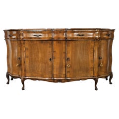 Credenza in stile Barocco in noce con quattro ante e quattro cassetti, 1960