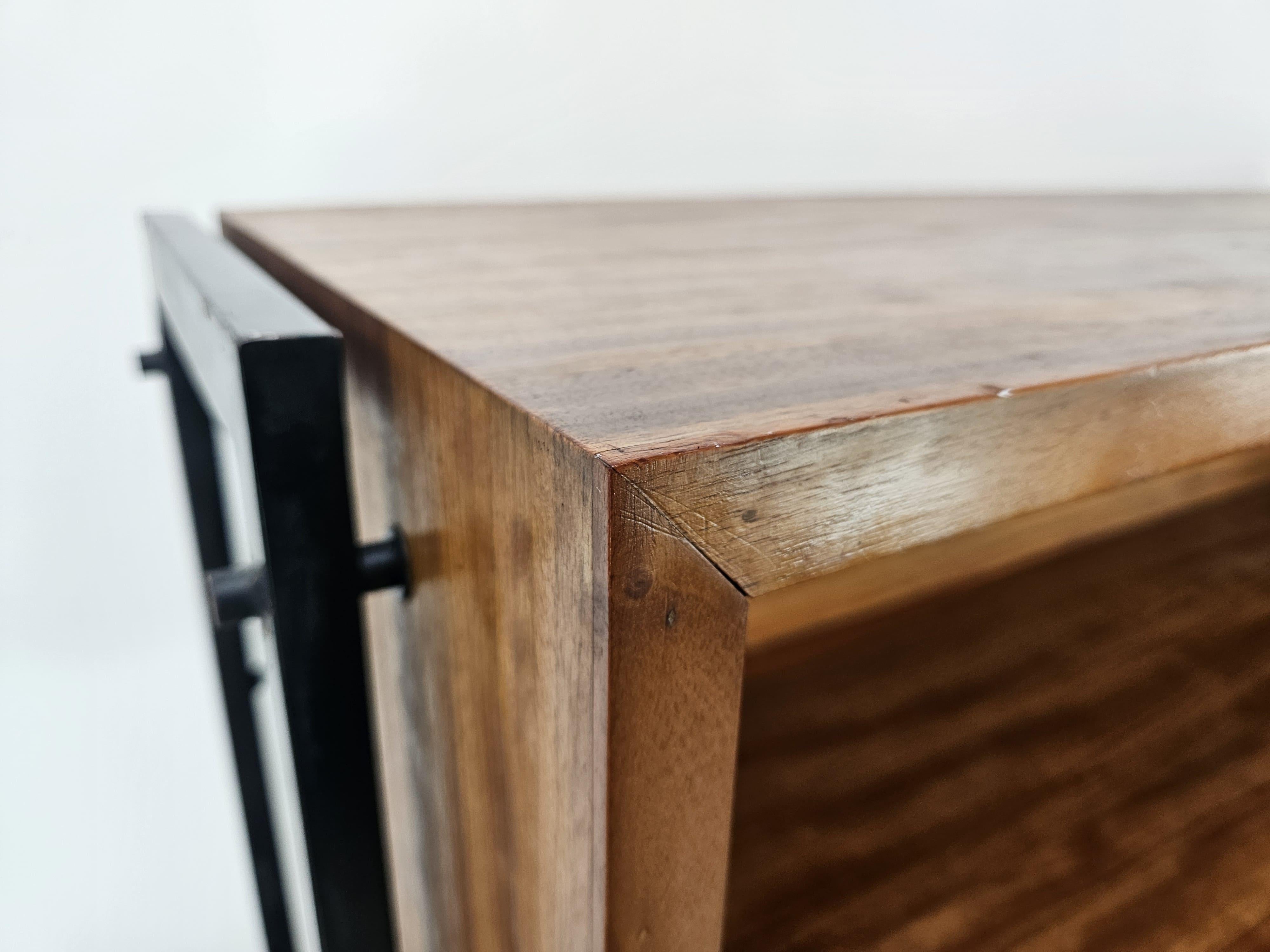 Scandinavian Modern Teak sideboard with iron frame, 1960s For Sale